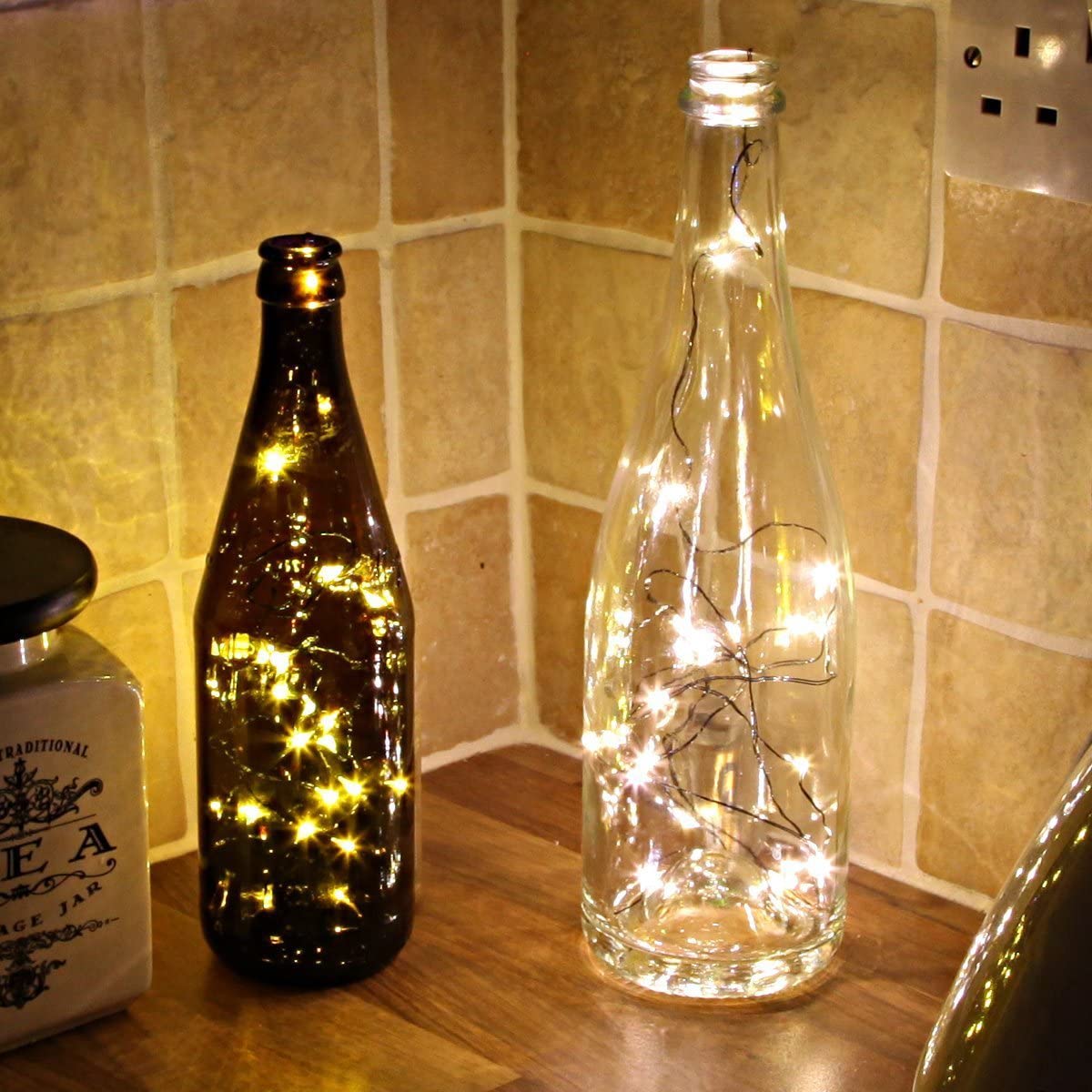 50 LED Silver Copper Fairy Lights - Battery Operated