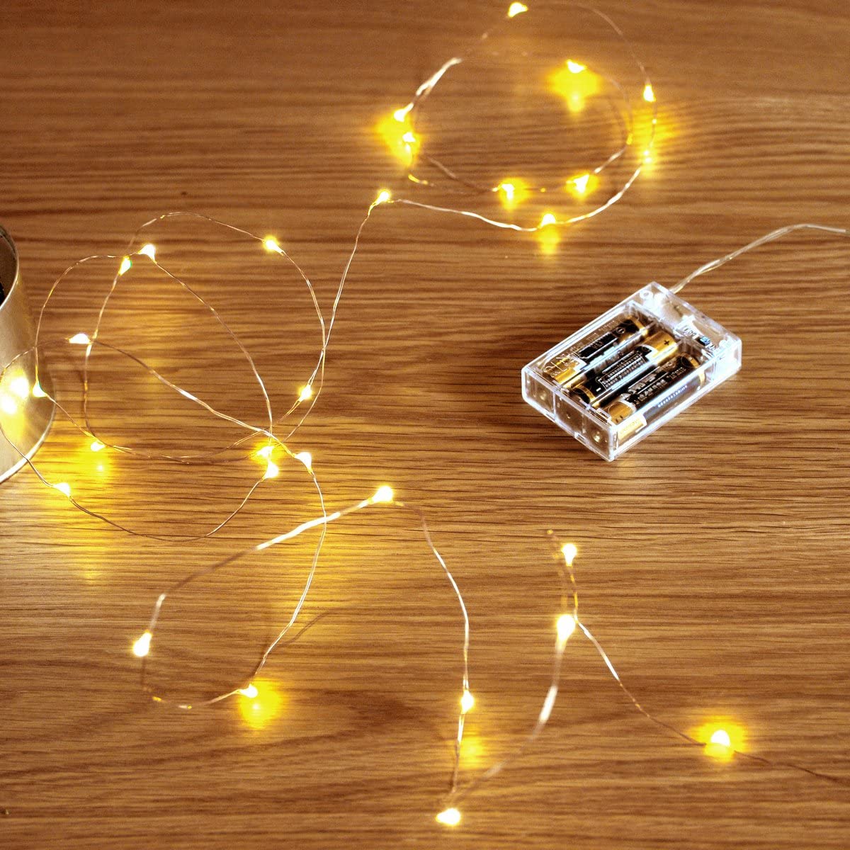 50 LED Silver Copper Fairy Lights - Battery Operated