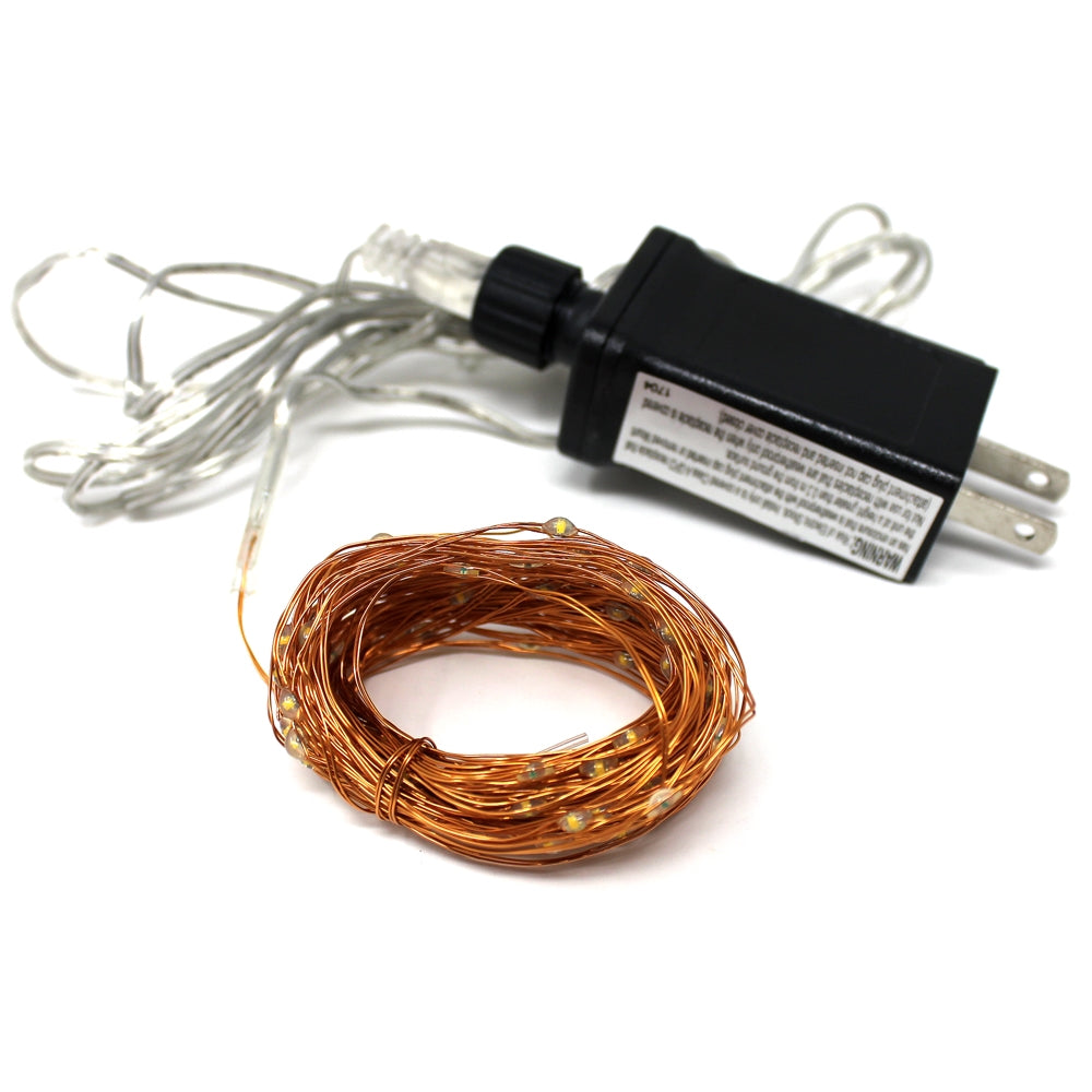 100 LED Copper Fairy Light Plug in OEM - Warm White