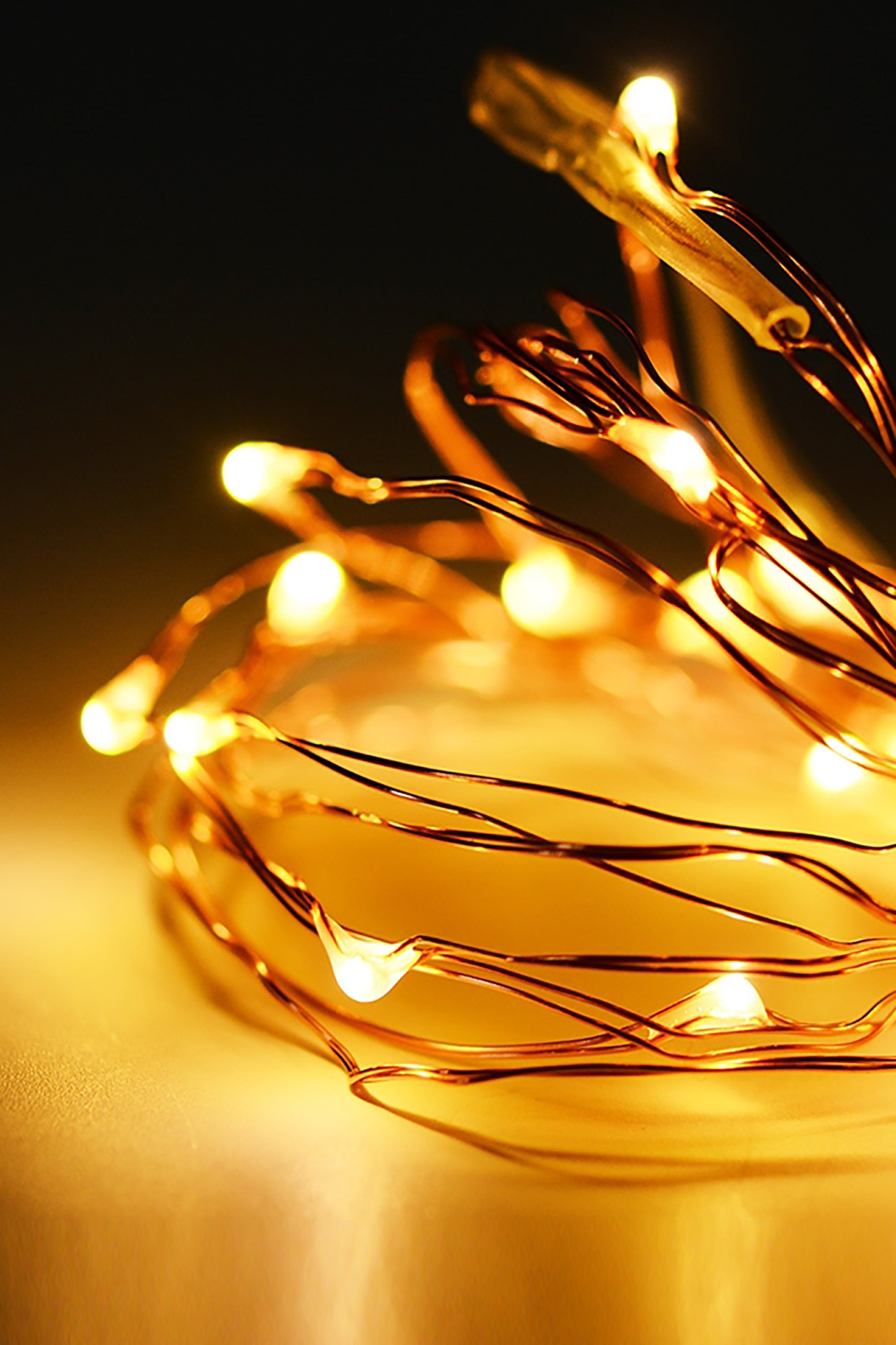 30 LED Silver Copper Fairy String Lights - Battery Operated