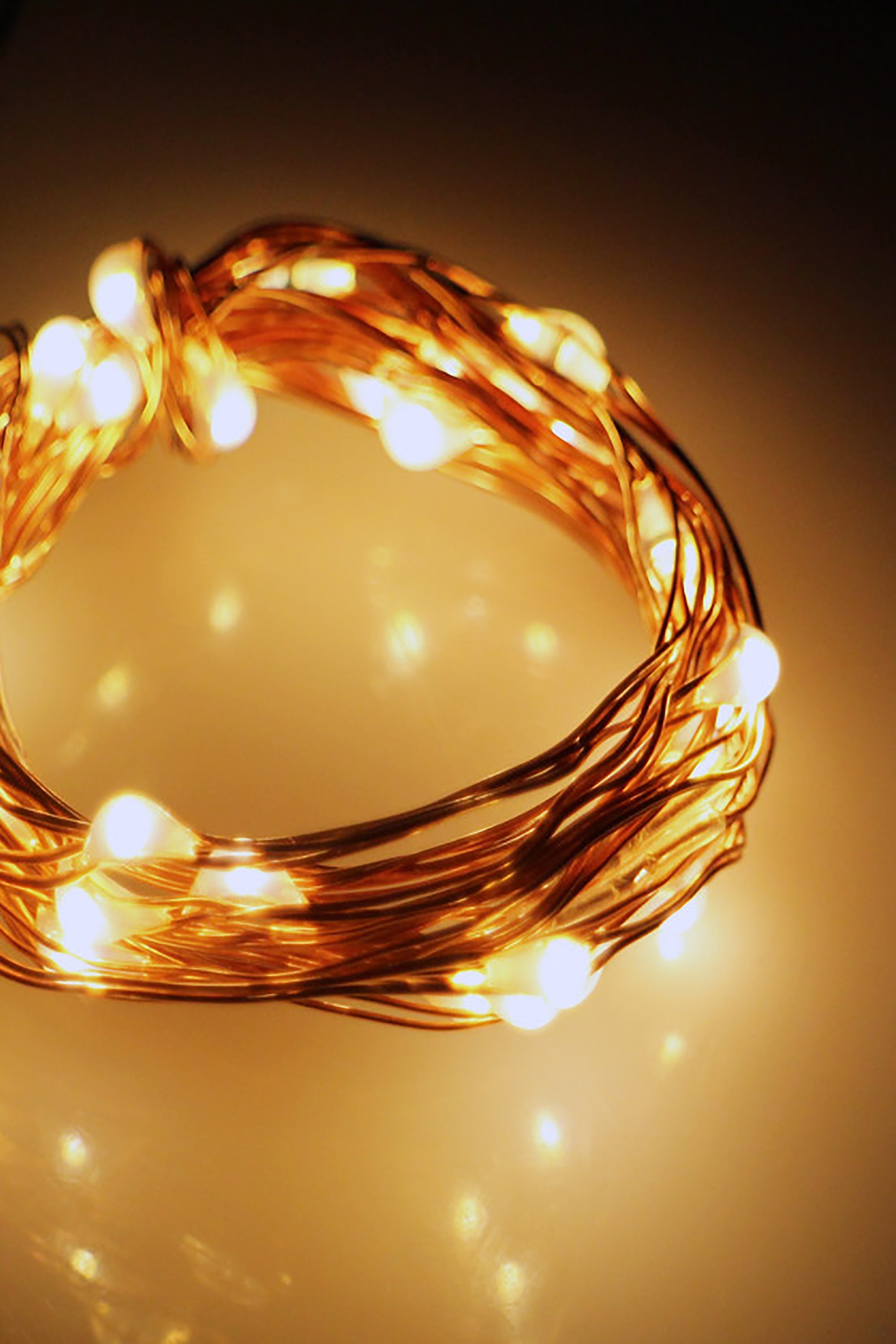 30 LED Silver Copper Fairy String Lights - Battery Operated