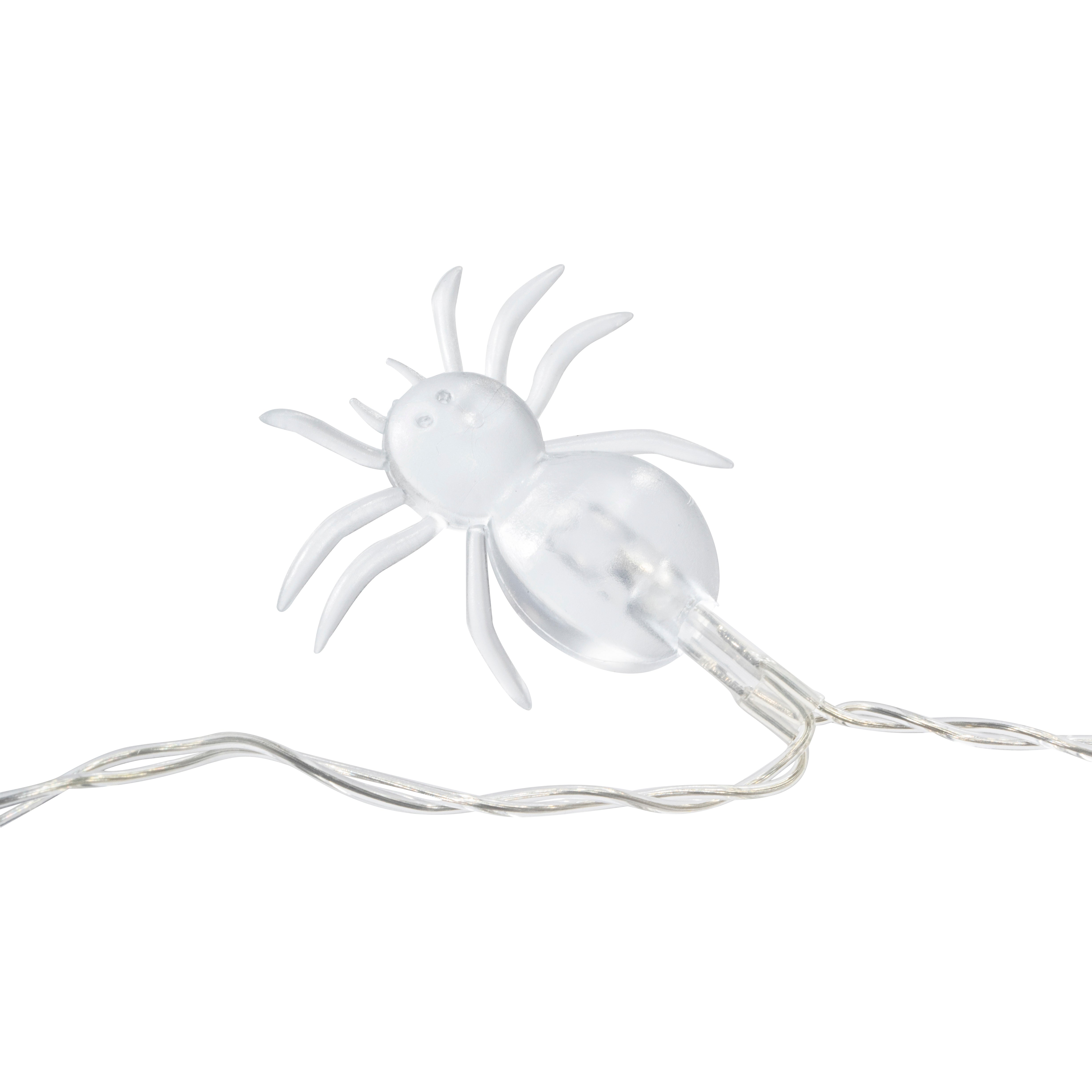 10 LED String Light Spider Battery Operated - White LED Purple Spider