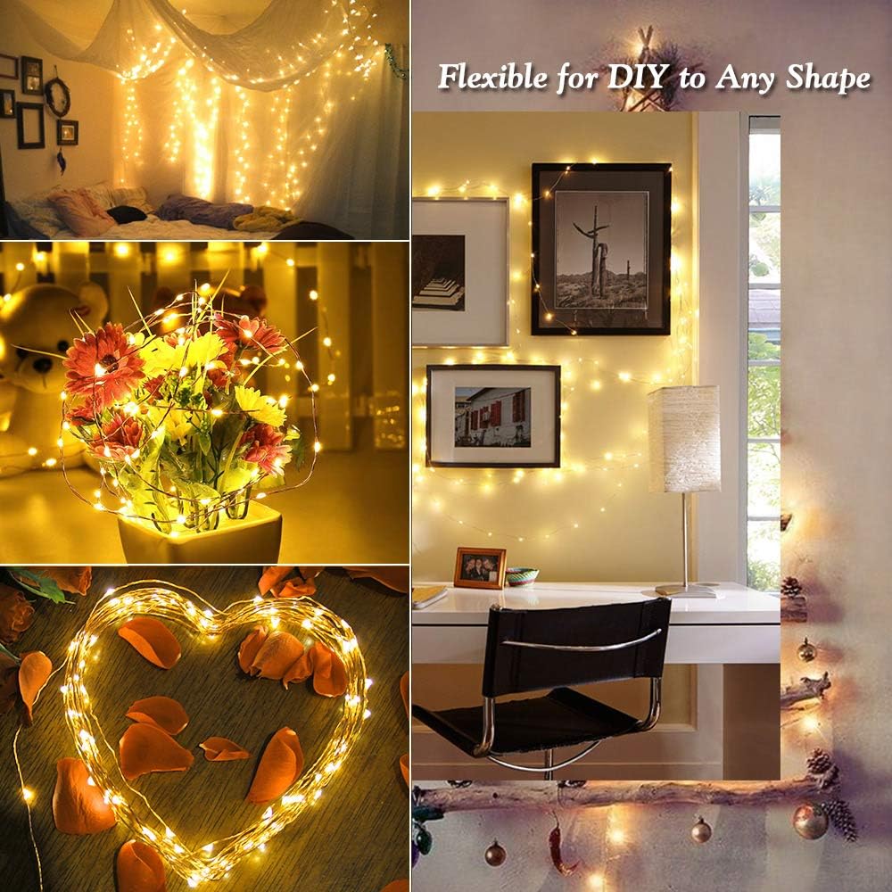 32ft 100 LED Microdot Wire Solar Fairy Light - Warm White