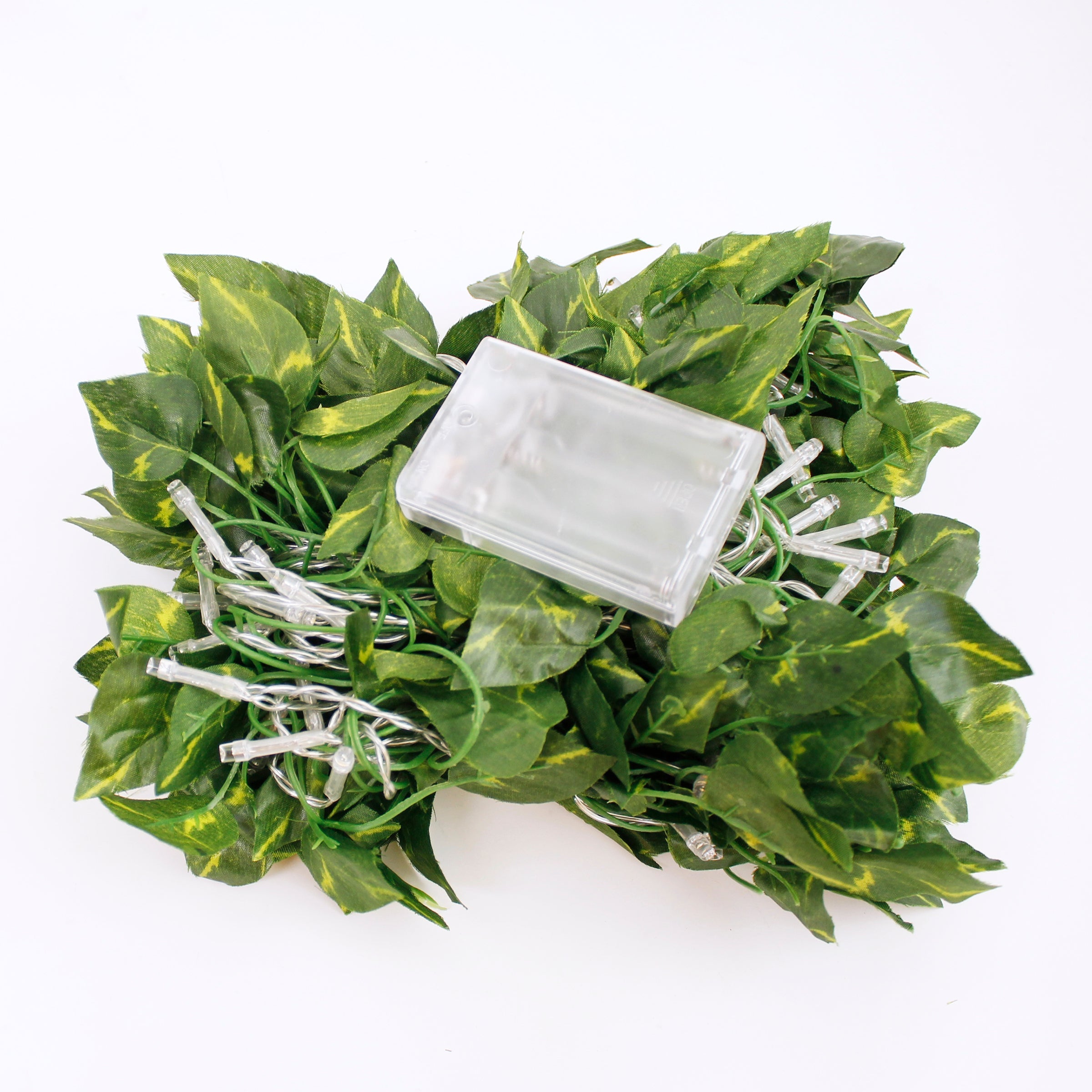 66LED Ivy Leaf Curtain String Lights 3ft x 5ft Battery Operated Warm White