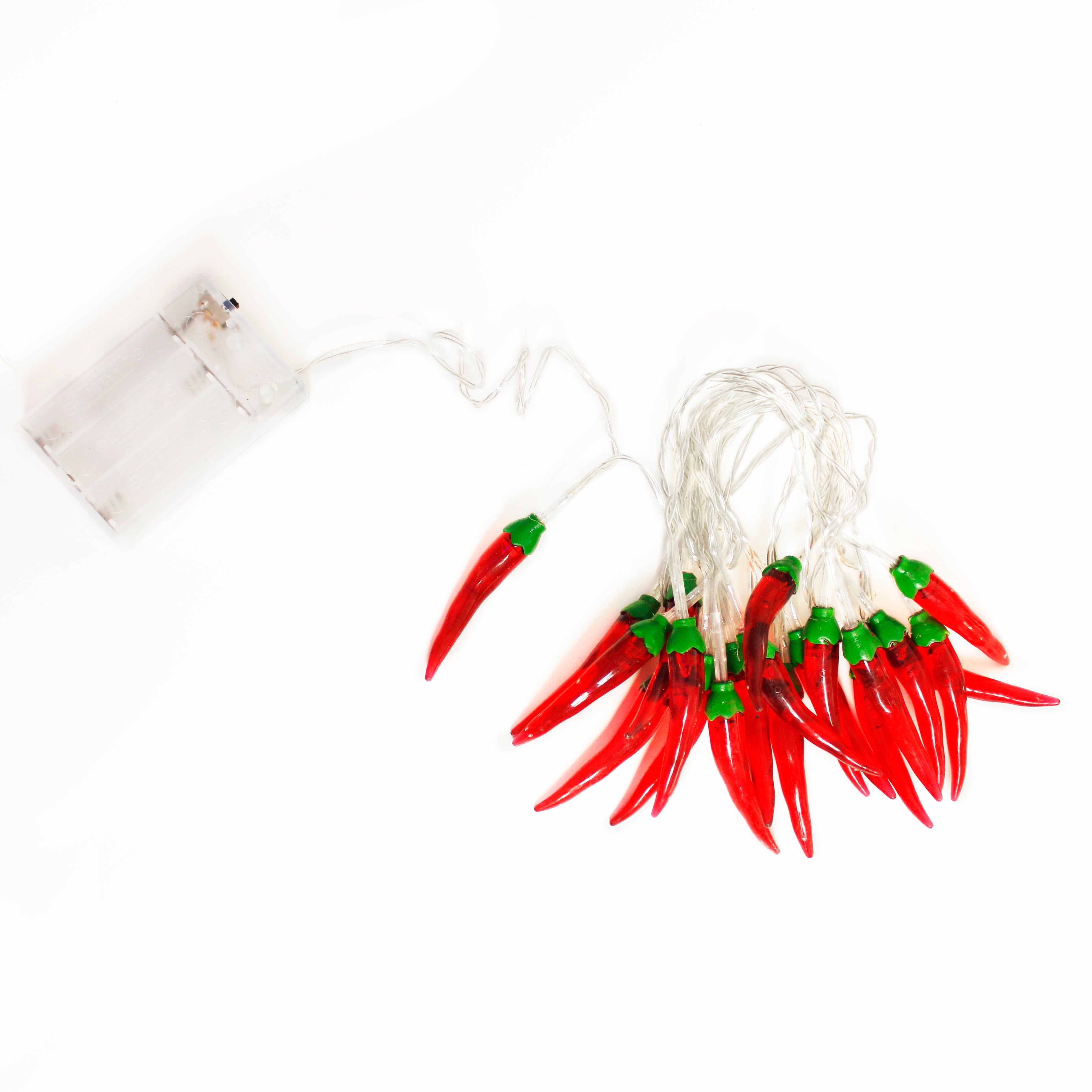 20 LED Battery Operated String Lights with Chili Pepper - Warm White