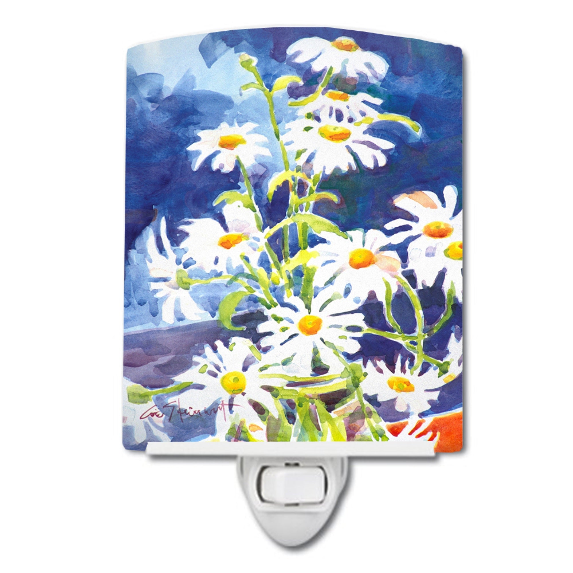  inchCarolines Treasures FlowersDaisy Ceramic Night Light, 6x4, Multicolor inch