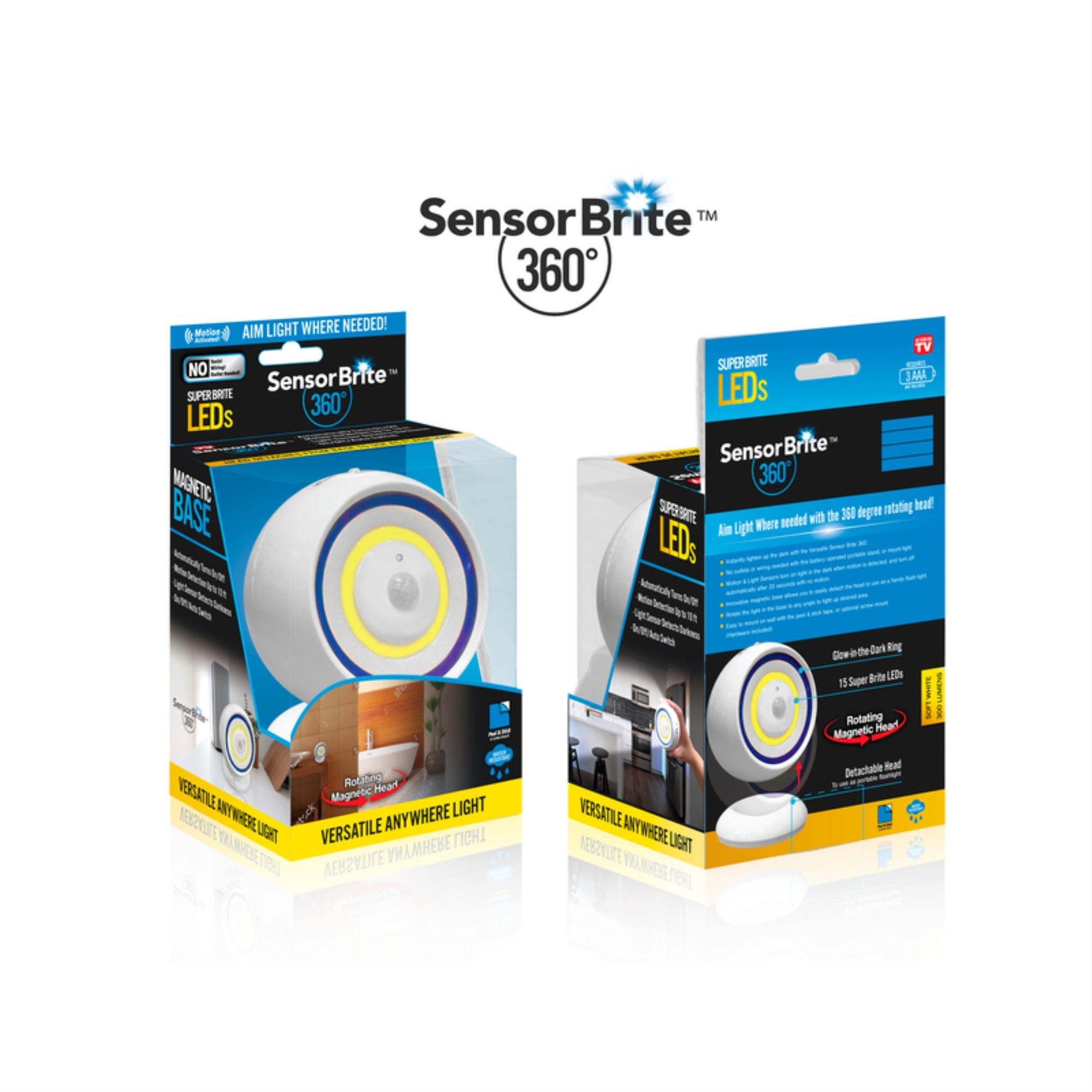 Sensor Brite Portable Work Light, 180 Lumens, Plastic, One Size, Model SBL360-MC6