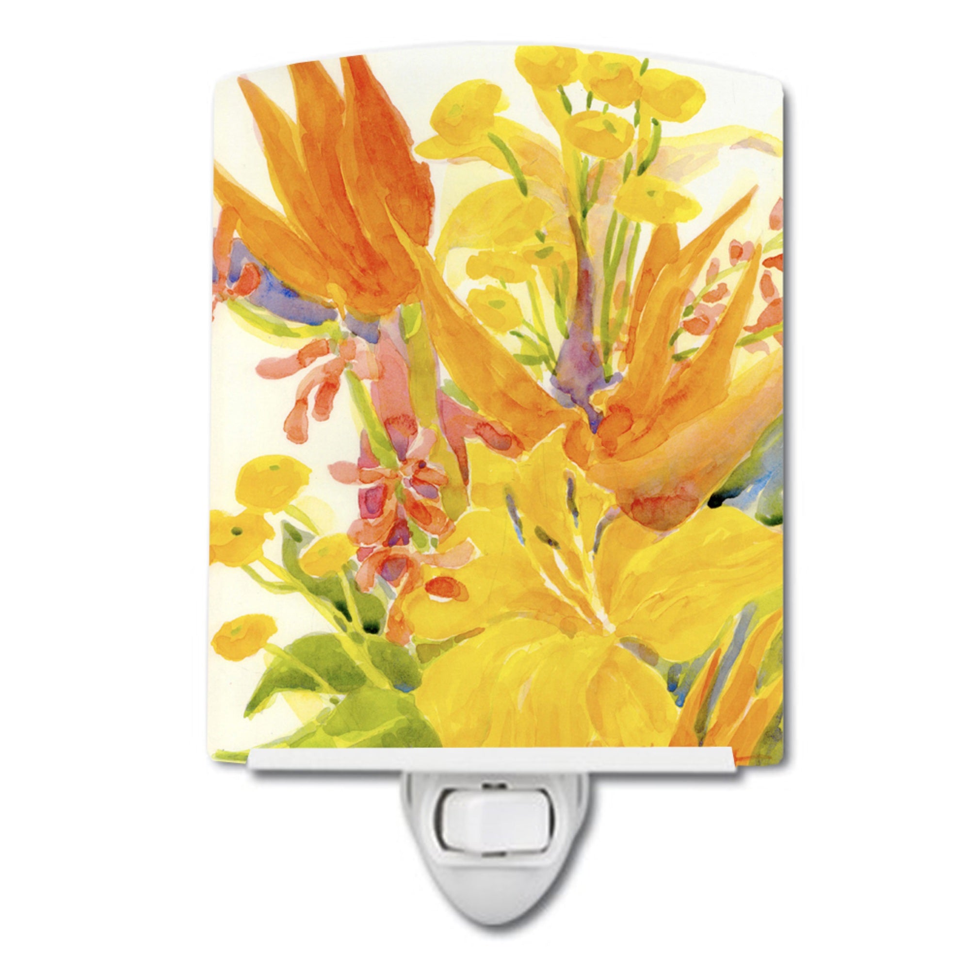  inchCarolines Treasures FlowerBird of Paradise Ceramic Night Light, 6x4, Multicolor inch