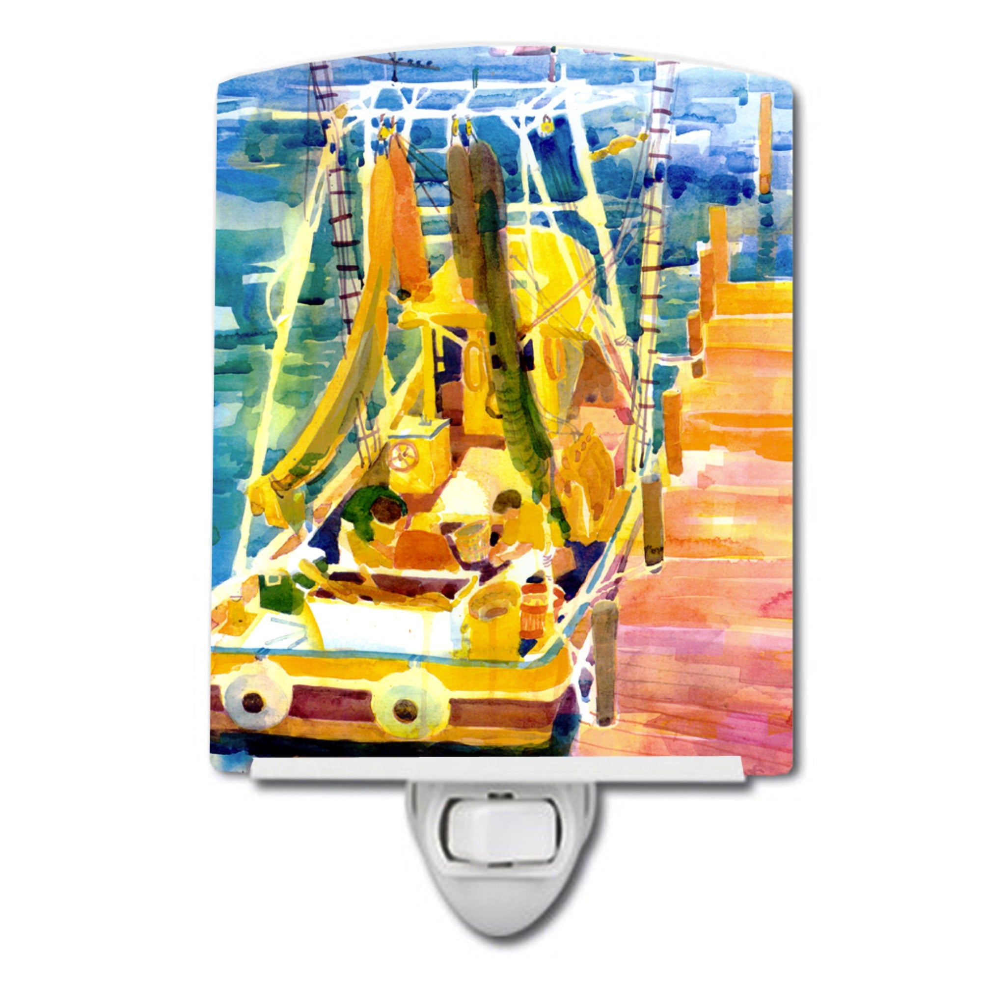  inchCarolines Treasures Shrimp Boats Ceramic Night Light, 6x4, Multicolor inch