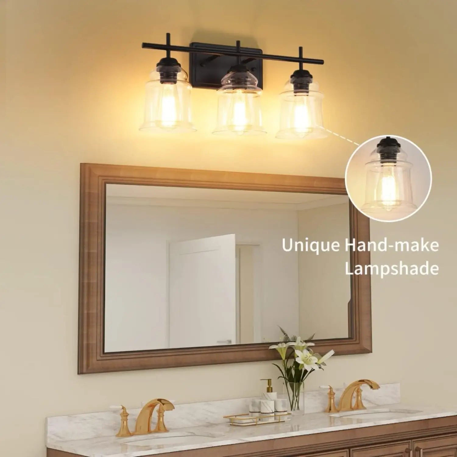 60W Elegant Wall Lights Modern with Clear Glass Sconce