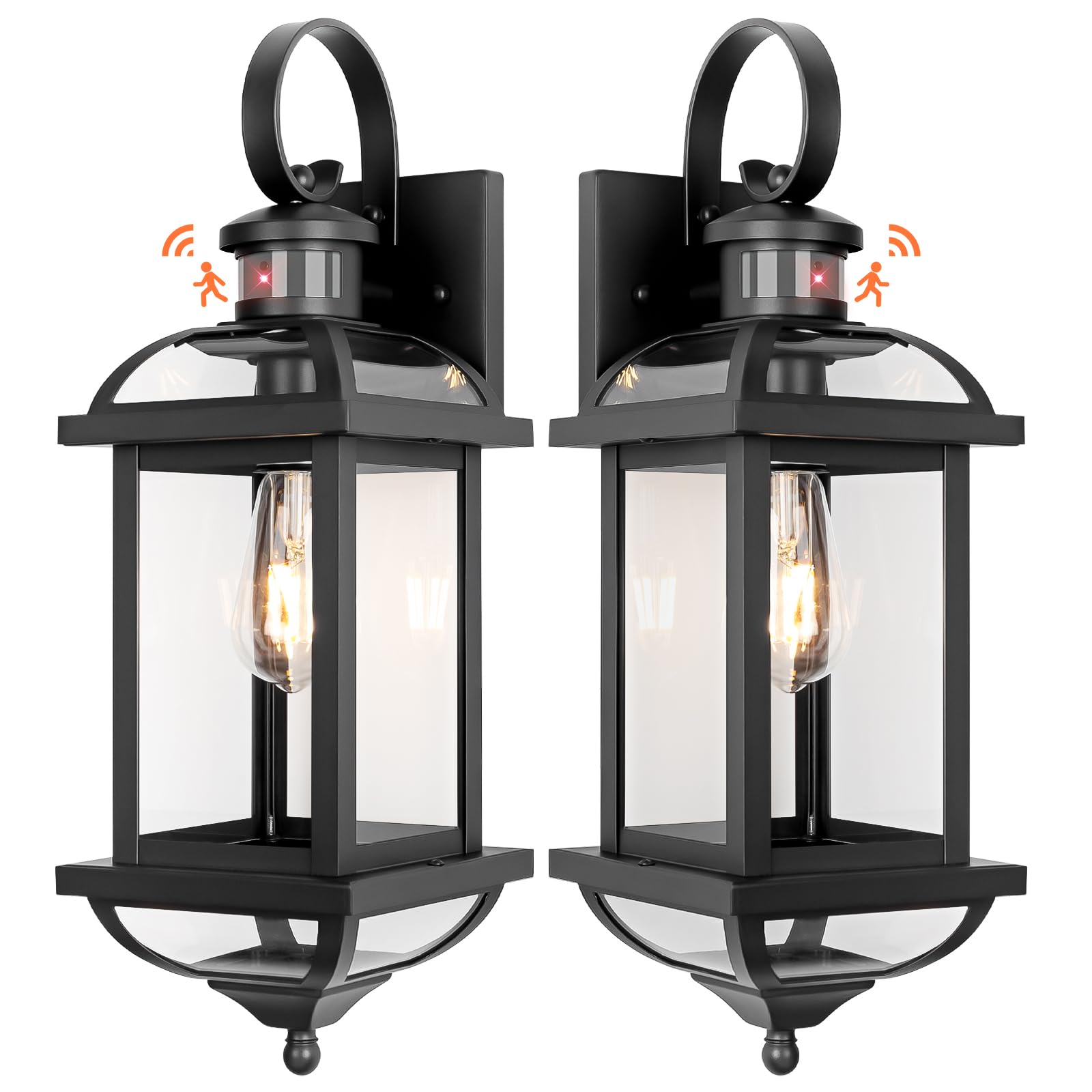 Roravilila Motion Sensor Porch Lights, 19&quot; Anti-Rust Aluminum Outdoor Wall Light, 2 Pack