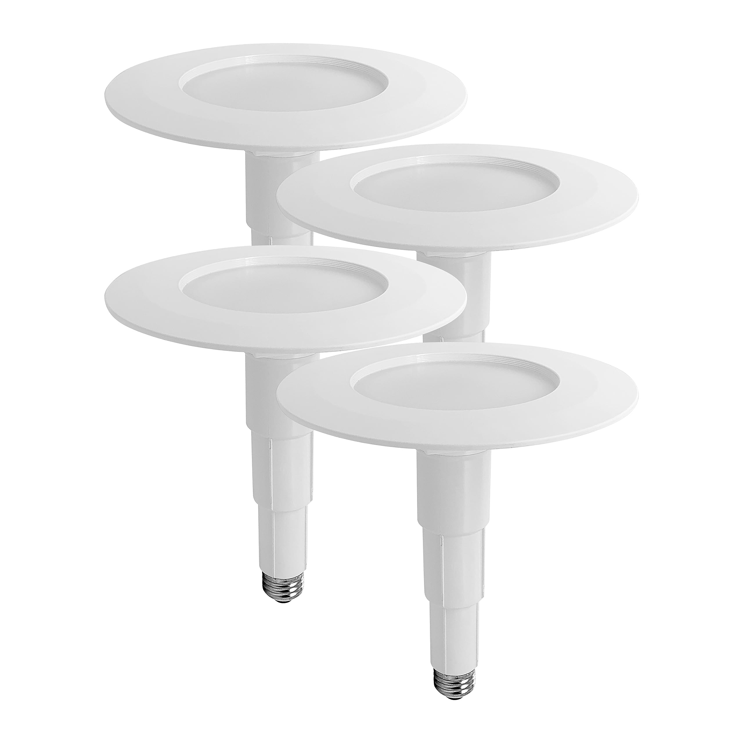 Soliseed 4 Pack 5/6 Inch LED Can Lights Length Adjustable Recessed Lights,Retrofit Downlight ETL Damp Rated,12W=60W,5000K Daylight,800LM, Dimmable,Bevel Trim,Easy Install