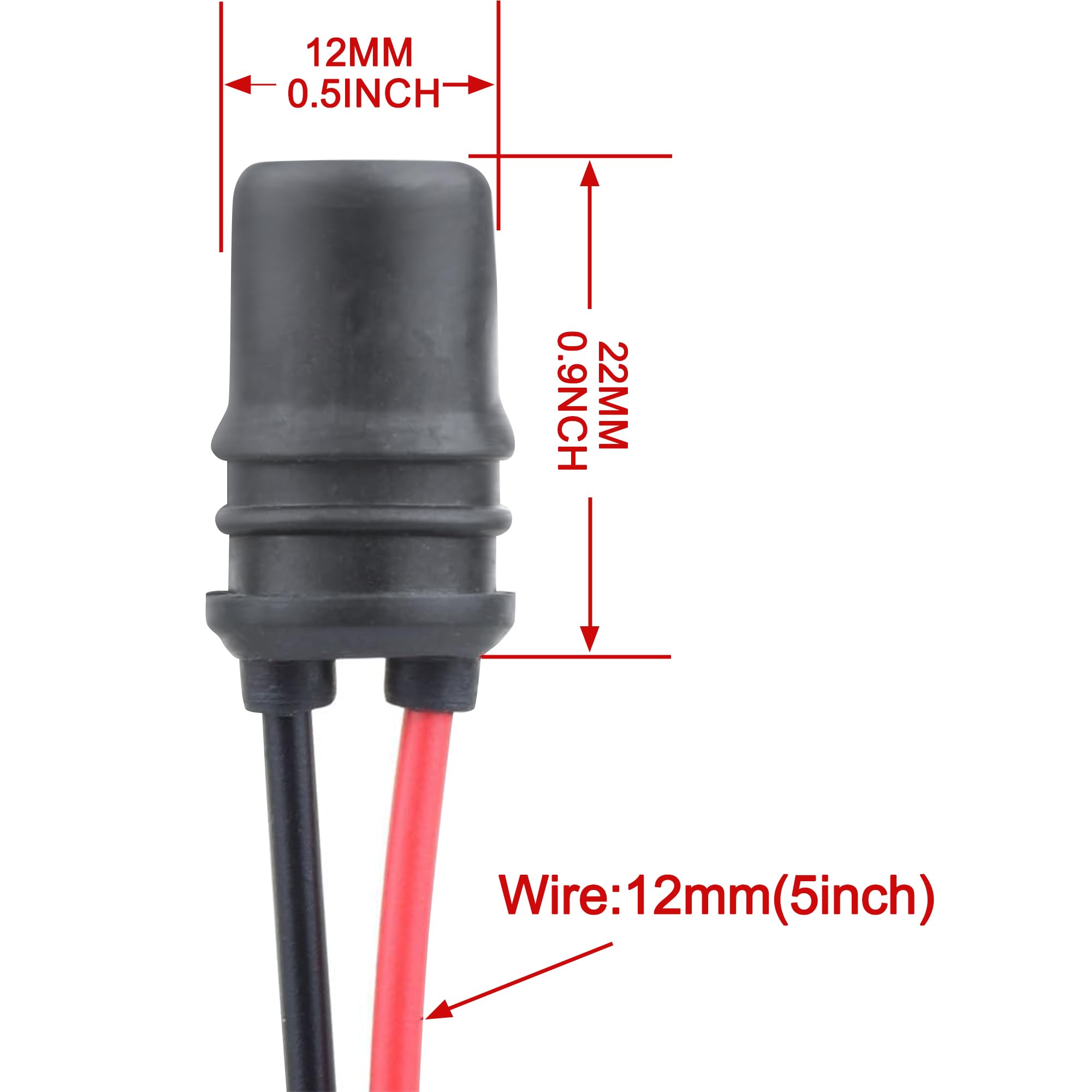 Tomall T10 Socket Pre-Wired Connector For Light Bulbs 194 Female Plug (Pack Of 6)