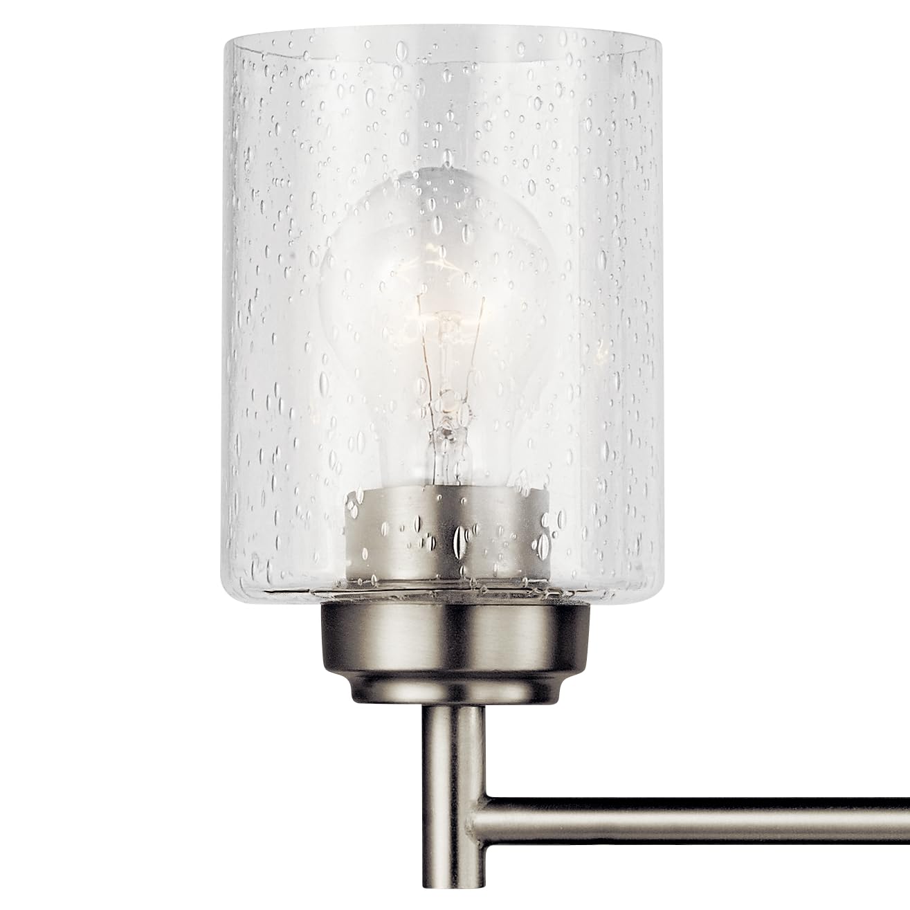 Kichler Vanity Light 3-Light Brushed Nickel 21.5in Width Clear Seeded Glass Model 45886NI