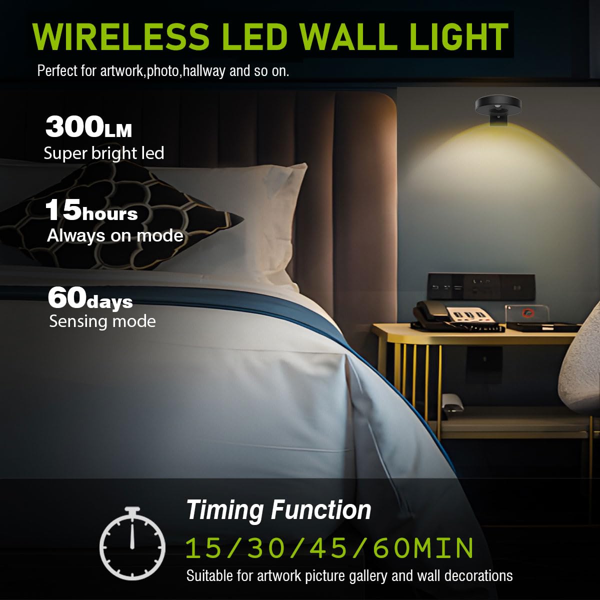 3Pack Led Picture Lights For Wall Rechargeable Battery Picture Frame Light With Remote Wireless Magnetic Art Display Light Dimma