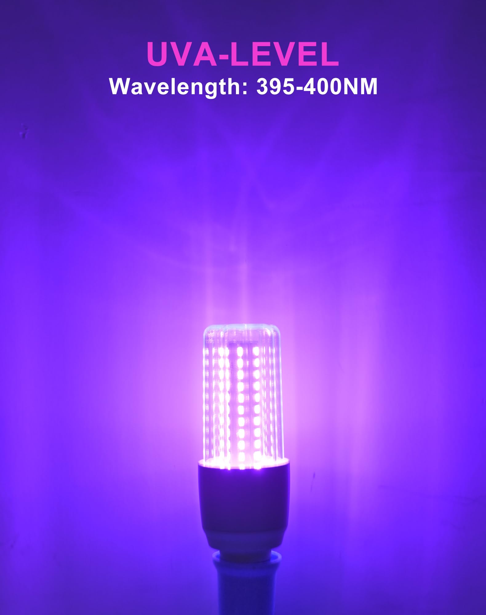 GOHDLAMP LED Black Light Bulb 15W E26 Base UV 395-400nm 2 Pack Black & White Panda Design for Glow in The Dark Use