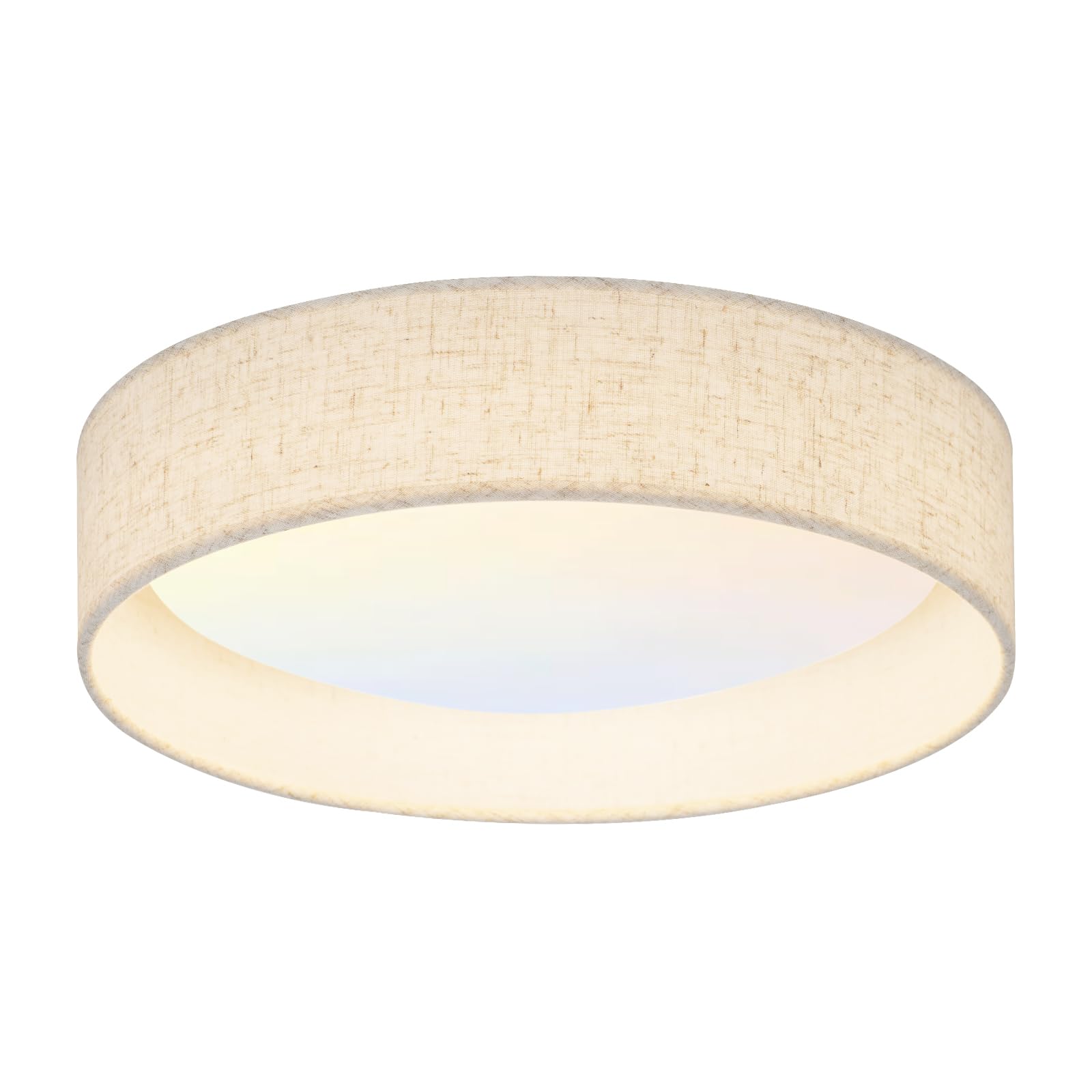 HILUXIA Modern Linen LED 13 Inch Ceiling Light Fixture with 24W 5CCT, Flush Mount Low Profile Room Lamp, Dimmable Minimalist Lig