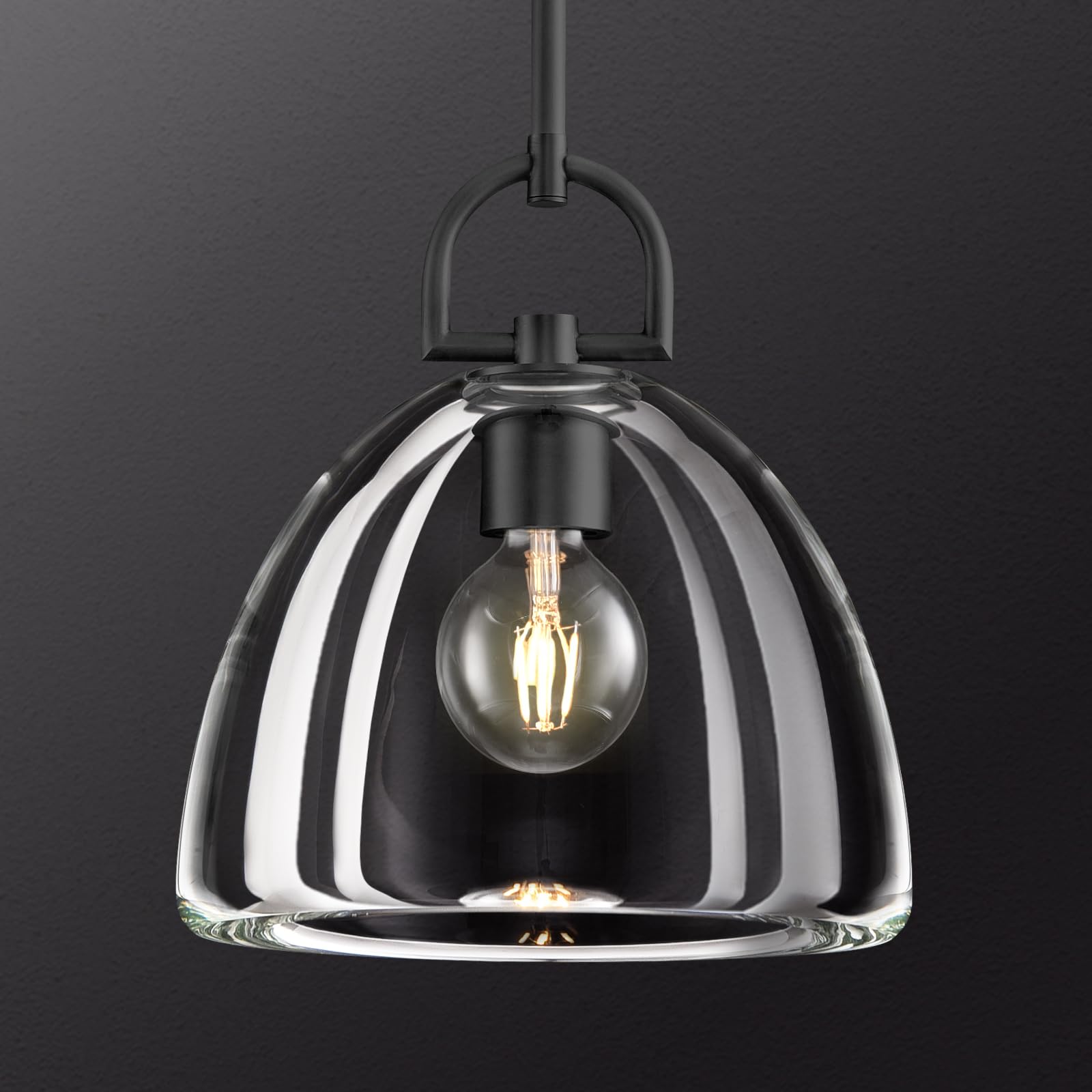 ZHTIECHUI Crystal Black Pendant Lights Kitchen Island  11 Crystal Dome Pendant Lighting  Modern Island Lights for Kitchen  Farmhouse Crystals Dome Black Pendant Light for Hallway Dining Room Bedroom
