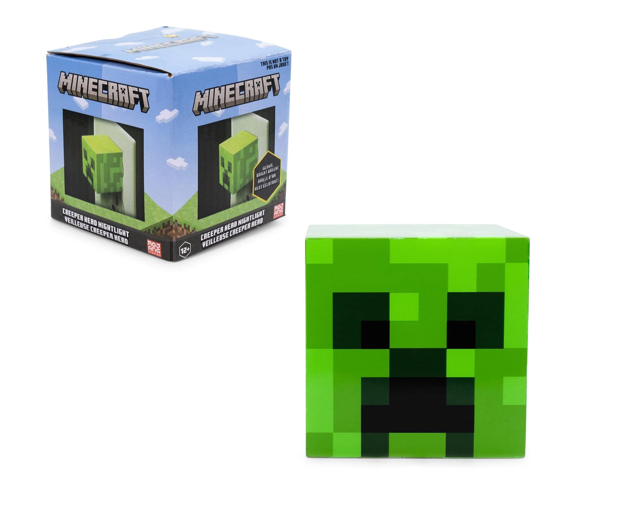 Minecraft Green Creeper Nightlight | LED Mood Light with Dusk to Dawn Sensor | Green Bedroom Decor