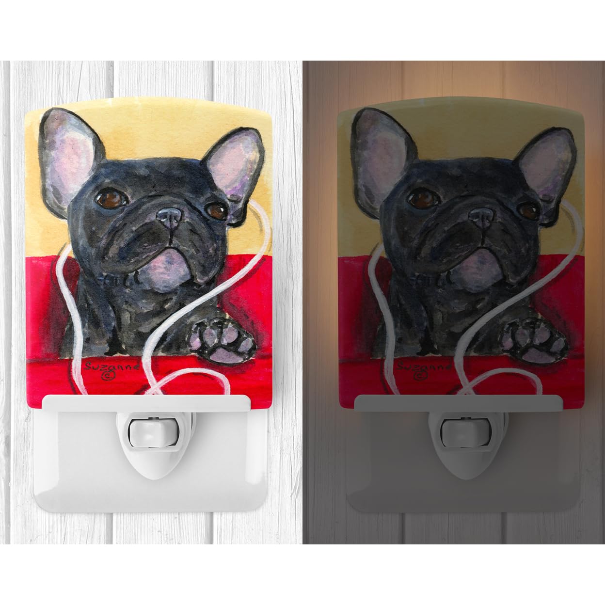 Carolines Treasures Ceramic Night Light, French Bulldog Design, UL-Certified, 6x4x3 inches, Model SS8899CNL, Multicolor