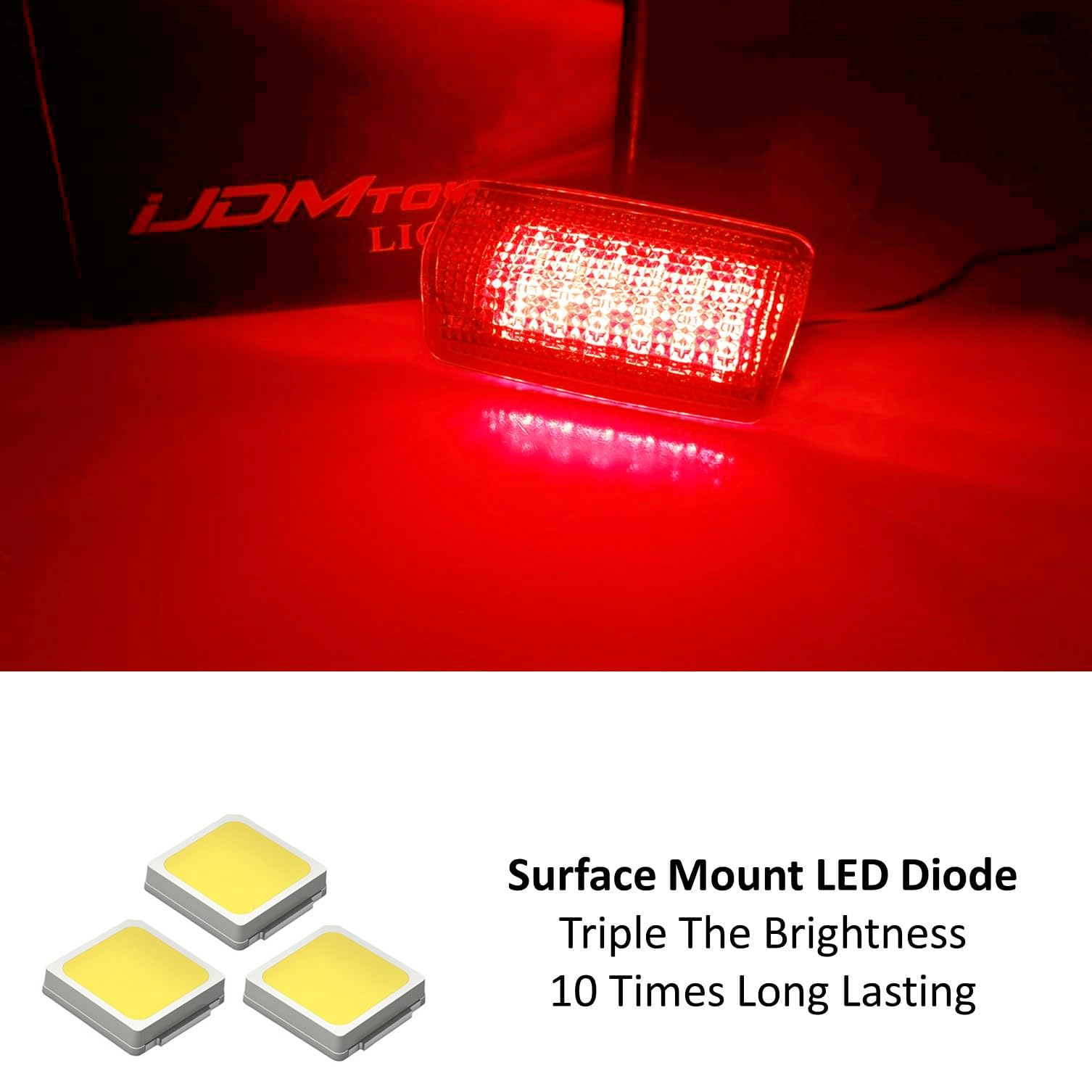 iJDMTOY LED Side Door Courtesy Light Assy, Red LED, Compatible with Lexus & Toyota Models, Dark Red Lens