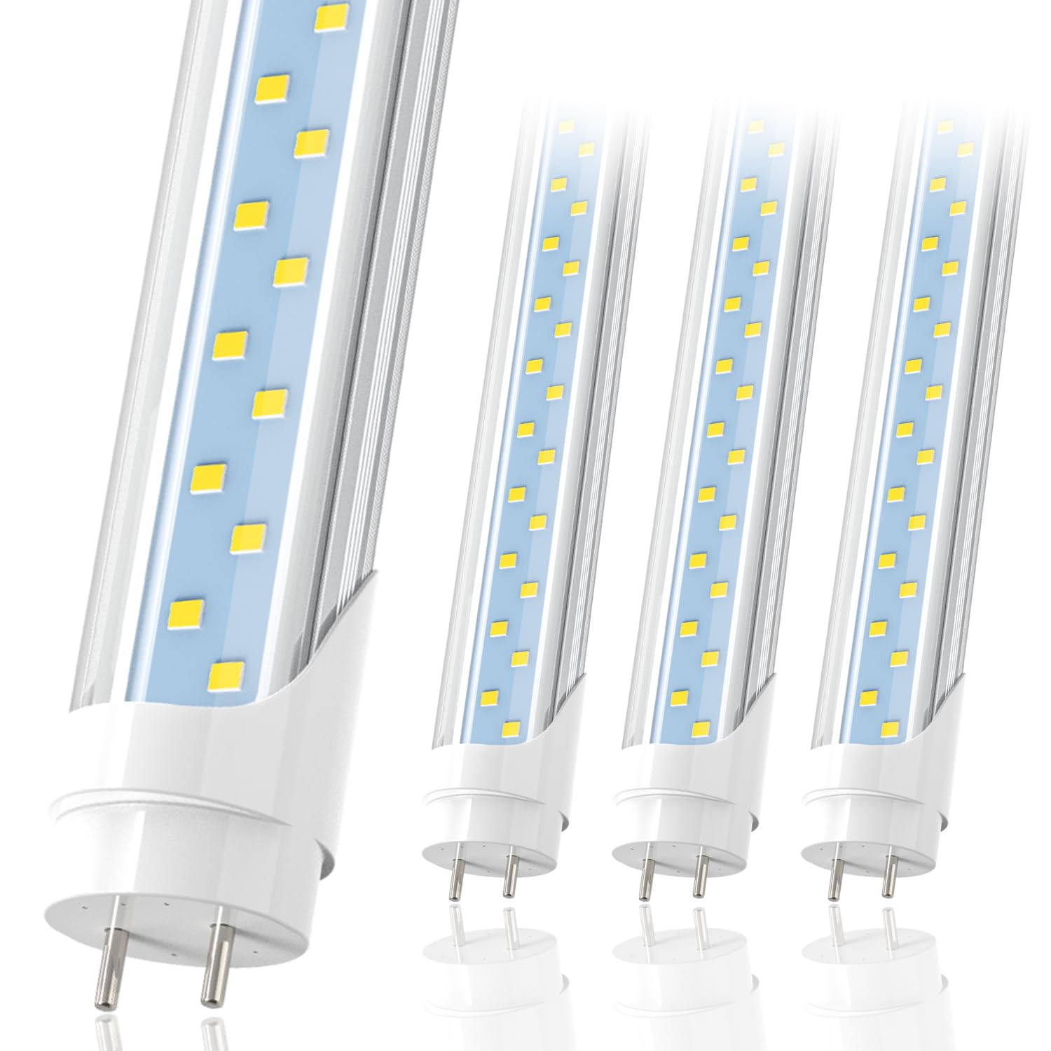 JESLED LED T8 Tube Lights 4FT, 24W, 3200LM, 5000K, Aluminum, 4-Pack