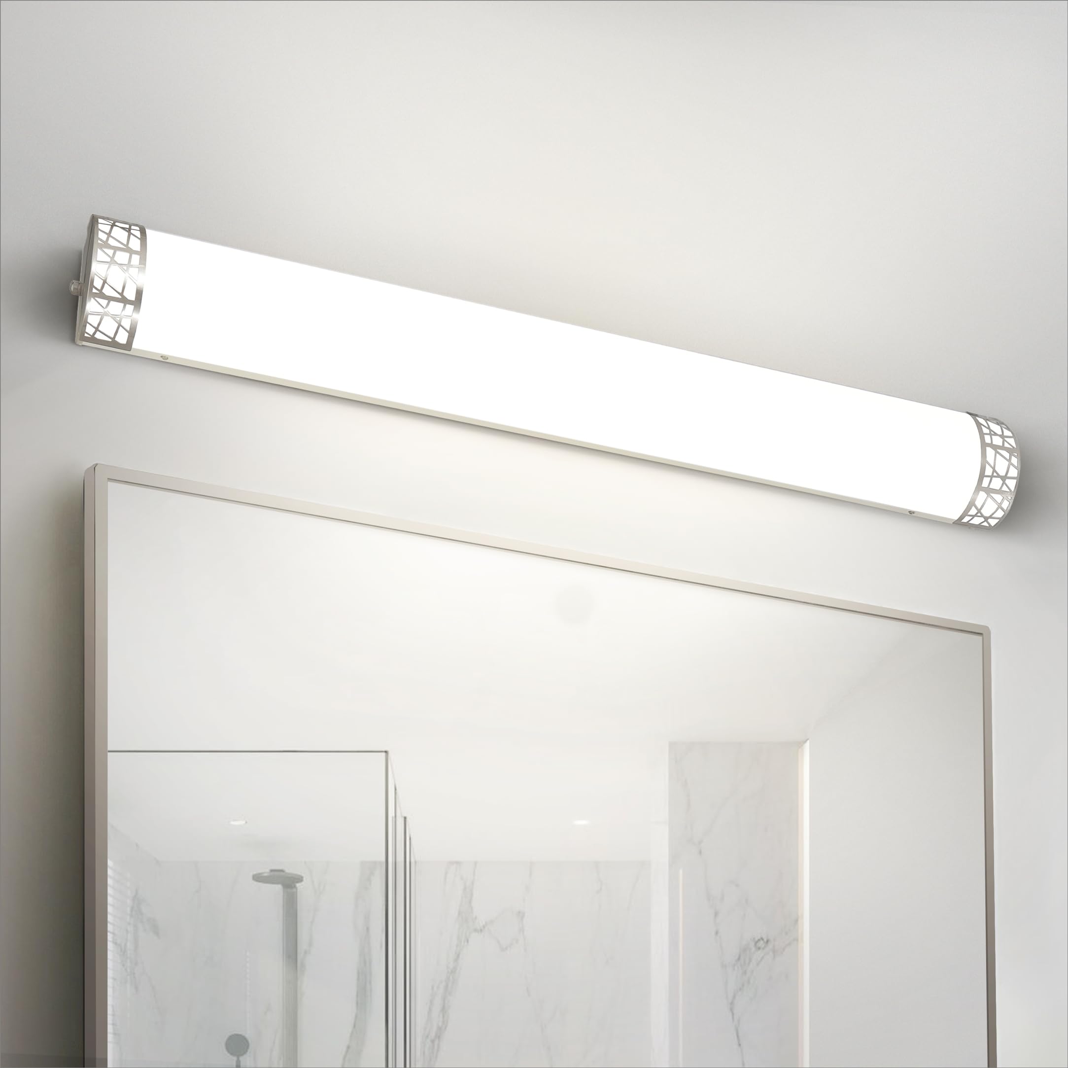 ASD 48 Inch LED Bathroom Vanity Light - Dimmable 35W 2700K-5000K - Brushed Nickel - Model A-LOFT-VF-48D35NK