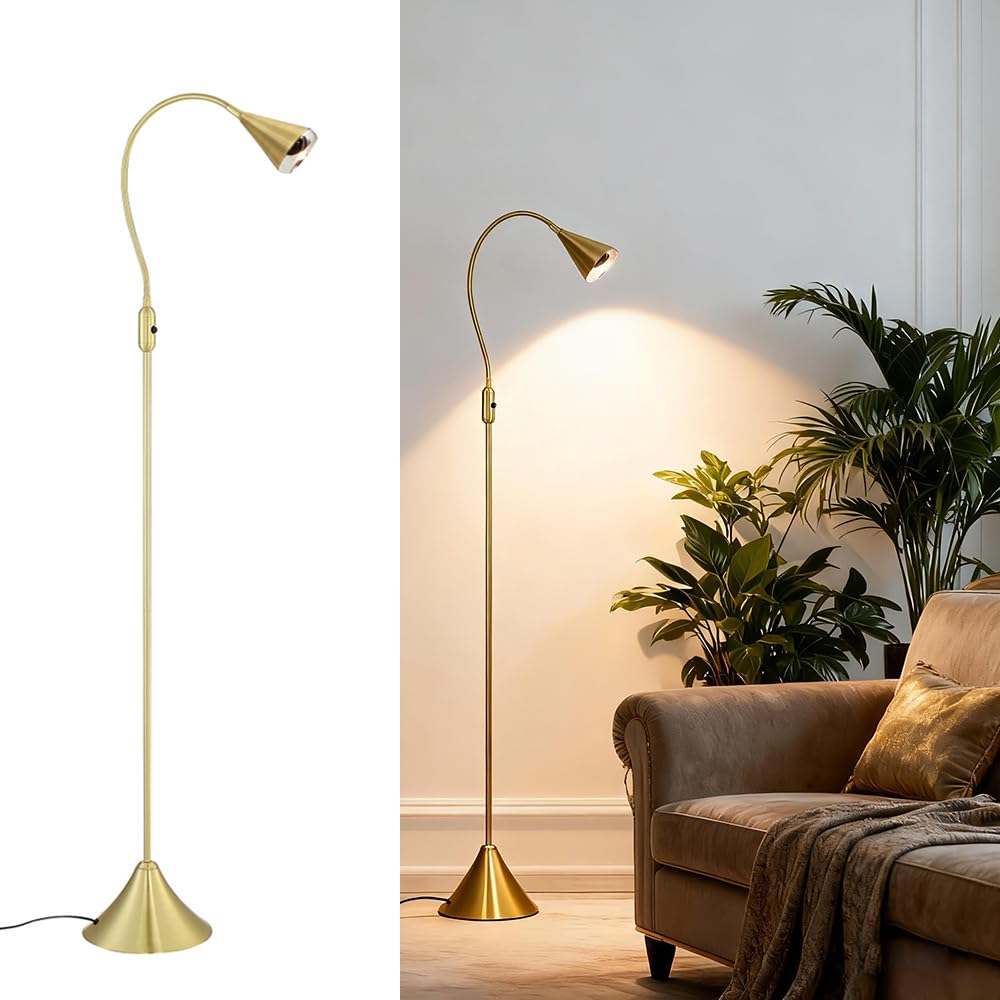 HomeFocus - LED Floor Lamp,Standing Lamp for Reading,Eye-Caring,Stepless Dimming,Floor Lamp for Living Room,Bedroom,LED 5W,Energ
