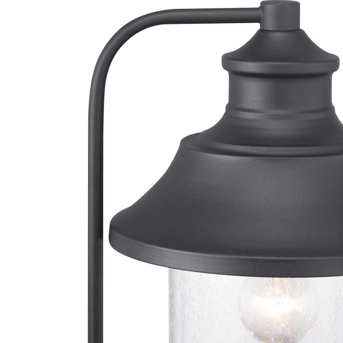 Progress Lighting Weldon 1-Light Outdoor Post Lantern, Clear Seeded Glass, Textured Black, Model P540019-031, 15.63x10.00x10.00