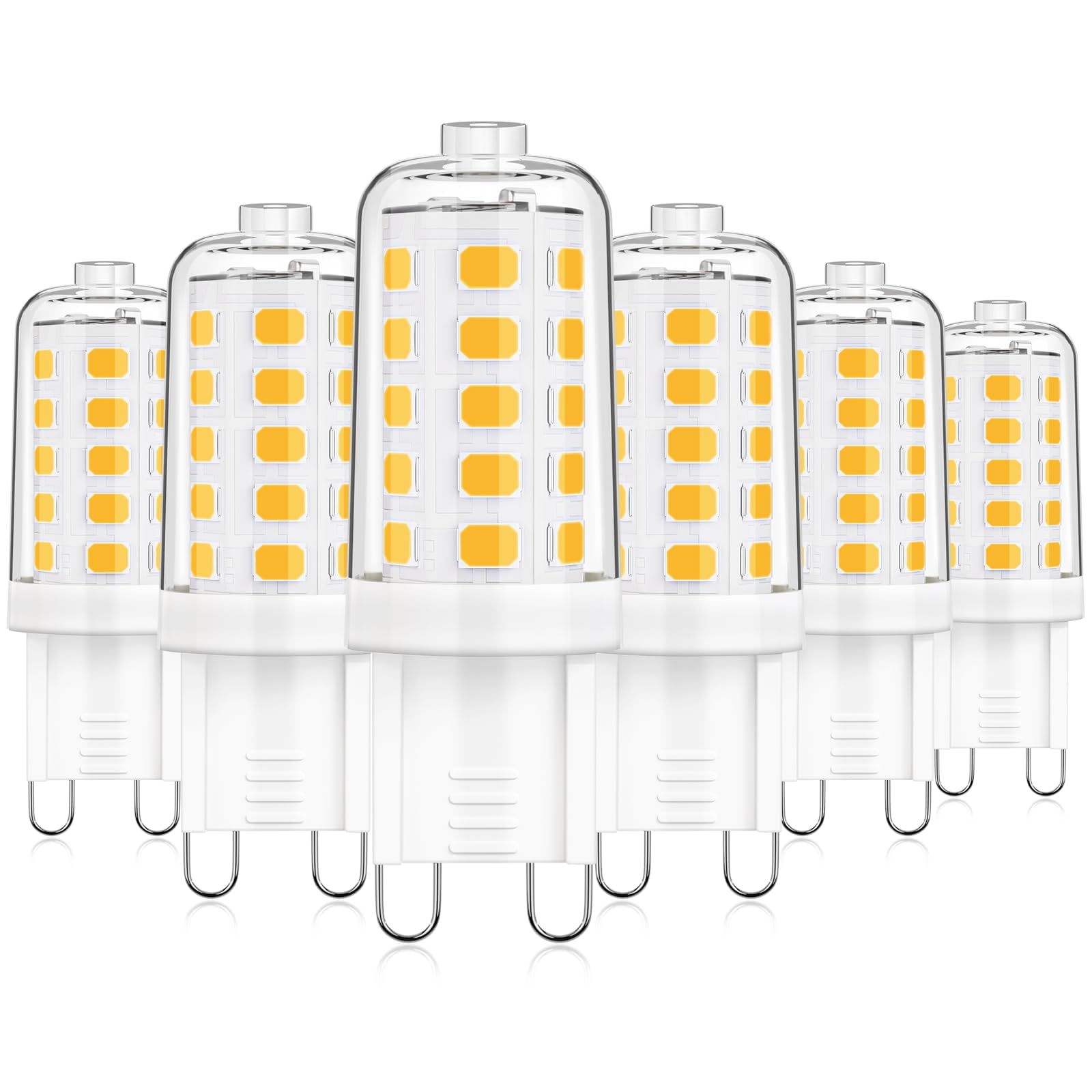 MAXvolador G9 LED Bulb 4W Dimmable Soft White 3000K 6 Pack, 40W Halogen Equivalent, Bi Pin Base, 400LM