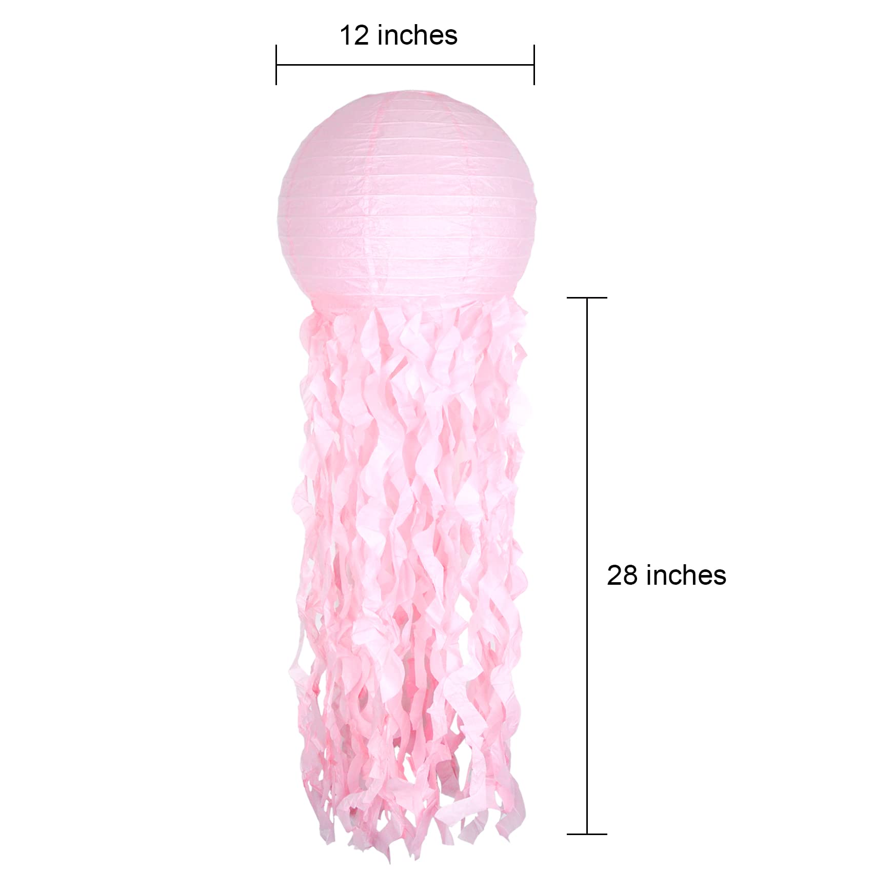 UNIIDECO Jellyfish Paper Lantern Decoration, Pink, Ocean Theme, Model Lan21