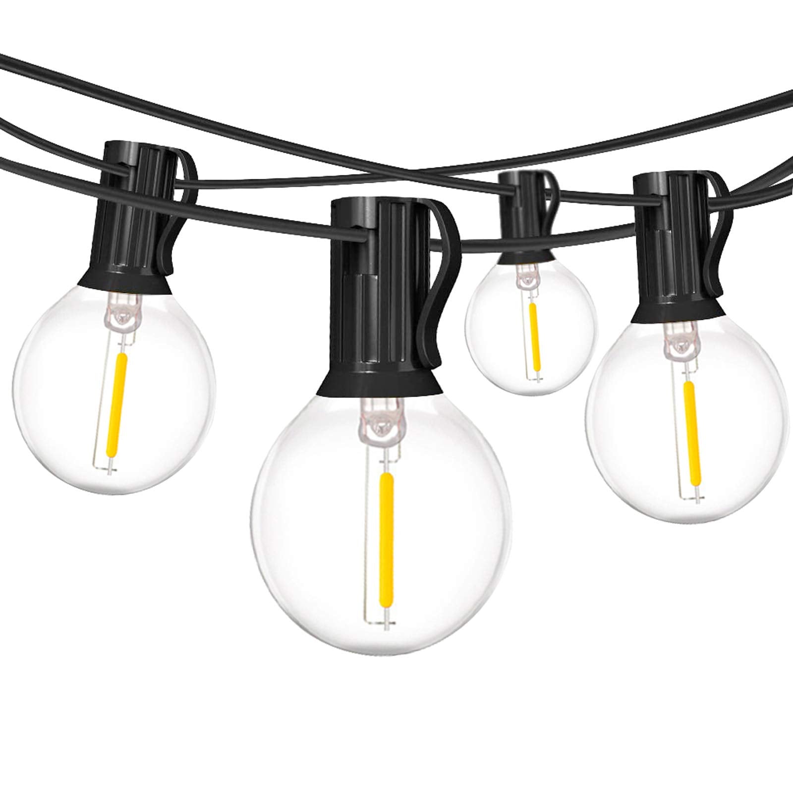 Muasdae 18Ft Outdoor Patio String Lights, Commercial Light String with 10+1 Plastic G40 LED Clear Globe Bulbs,Decoration for Pat