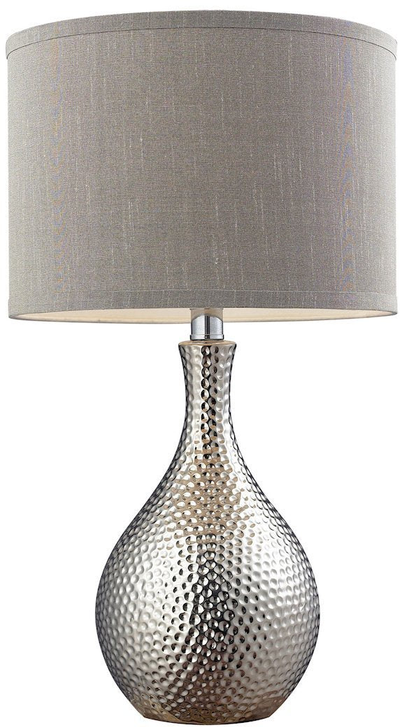 Elk Home Chrome 21.5'' Hammered Metal 1-Light Table Lamp - Modern Home Decor