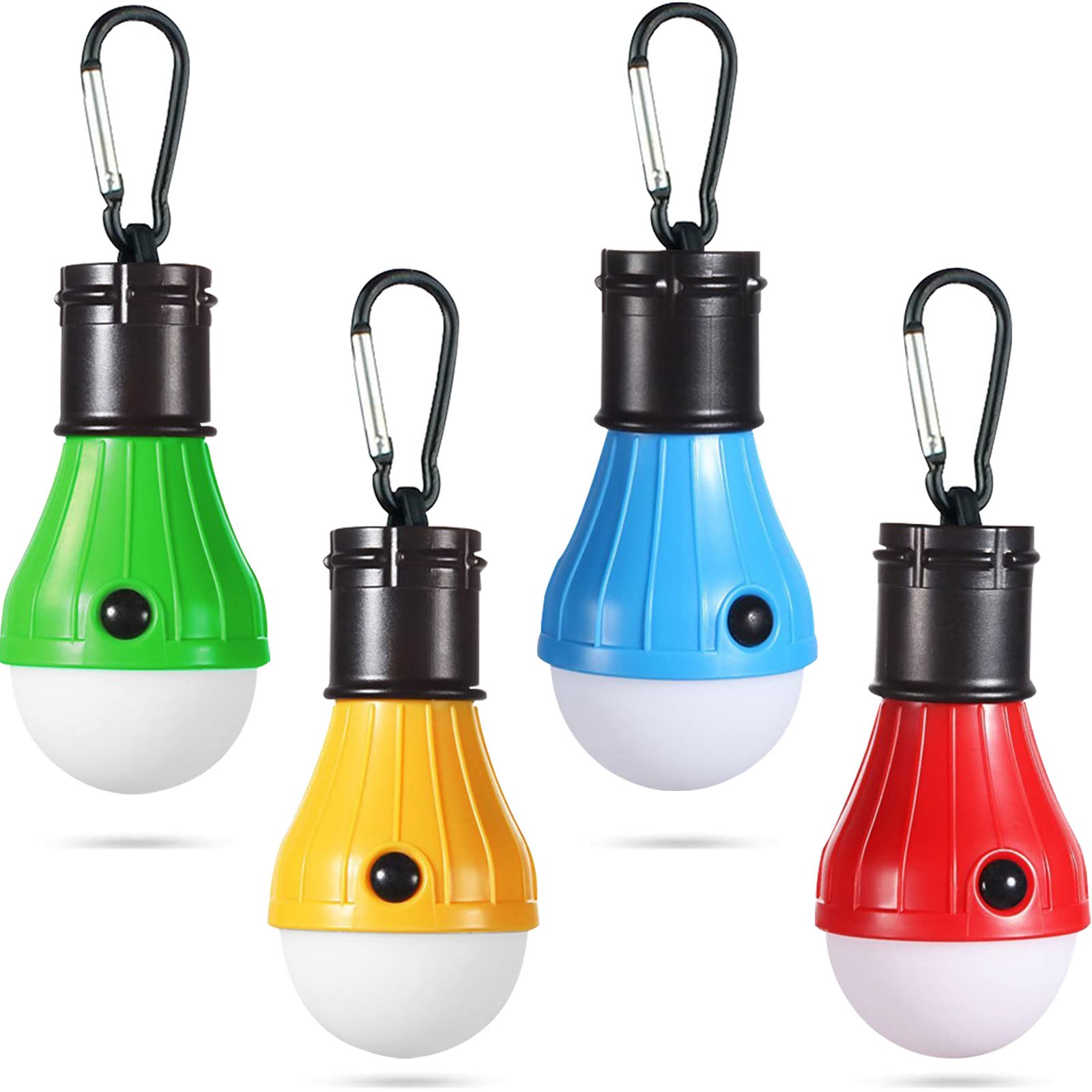 Jarxin LED Camping Tent Lantern - Portable, Waterproof, Battery Powered, Super Bright, Multi-Color (4 Pack)