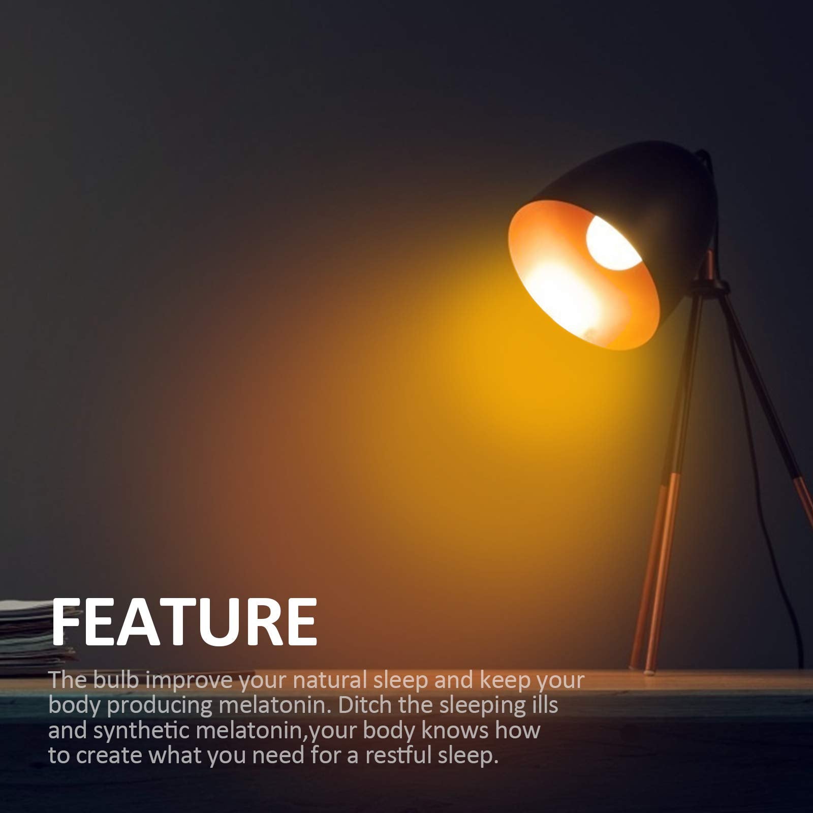 KQHBEN LED Red Light Bulb 9Watt Equivalent 60w E26 Base for Party Wedding Halloween Christmas Bar Decor, 2-Pack