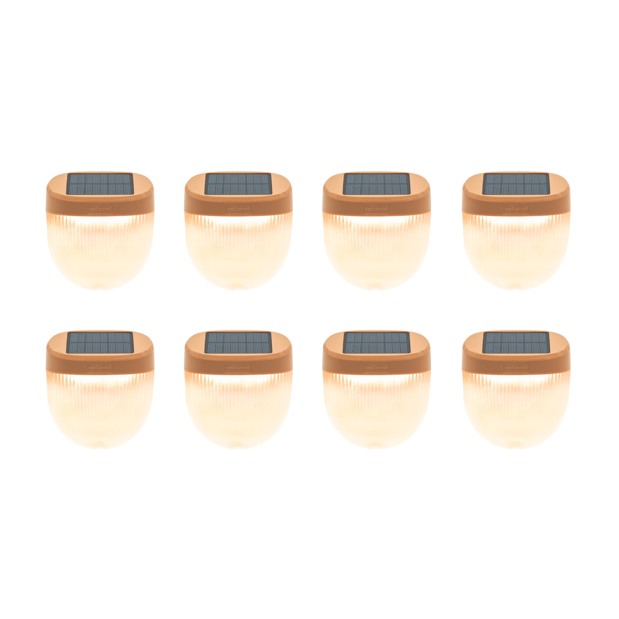 Vego garden Solar Garden Lights, IPX4 Waterproof, Auto Sensors, 8 Pack, Rippled-Terra Cotta