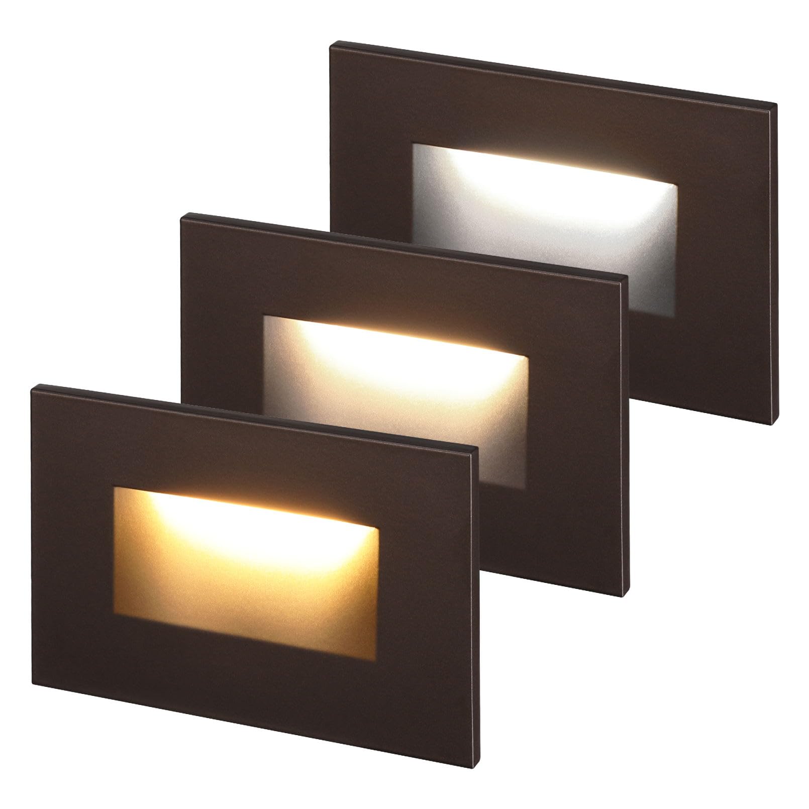 LEONLITE LED Step Lights, 150LM Dimmable, 5CCT, 4.72 Inch, Aluminum, Oil Rubbed Bronze, Model SF3STCW-3W