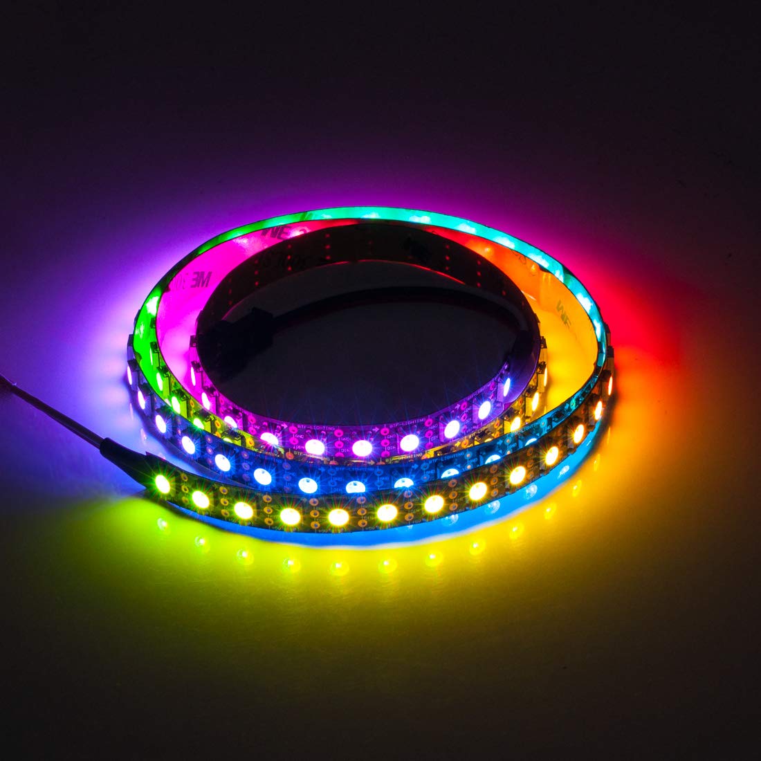 BTF-LIGHTING WS2812B RGB ECO LED Strip, Chasing Effects 5050SMD Individually Addressable 3.3FT 100 (2x50) Pixels/m Flexible Drea