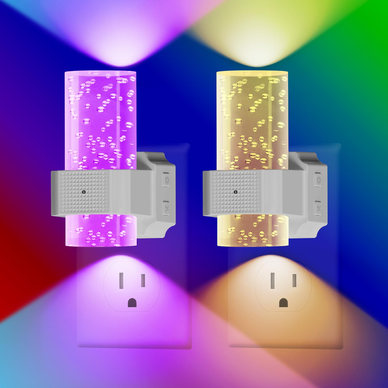 easuntec Plug in Night Light with Auto On/Off, Night Lights Plug into Wall, Dusk to Dawn Sensor, Color Changing Night Light, Dim
