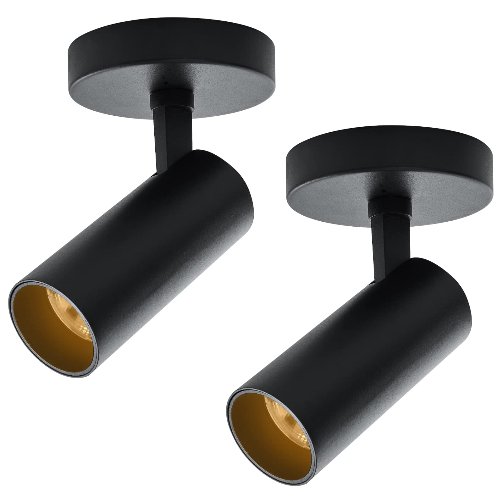 JARLSTAR LED Ceiling Spotlight 3000K (Warm White 2Pack 12W No Dimmable Spot Lights Black with 360 Pivoting Fixture  Adjustable Directional Indoor Spot Light Tilt Angle Accent Lighting  24Beam Angle