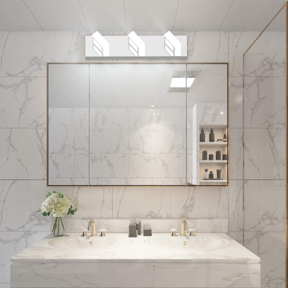 Ralbay LED Vanity Light Fixture, 3-Light, Stainless Steel, Chrome-Cool White, Model Ralbay, Ideal for Bathroom Lighting