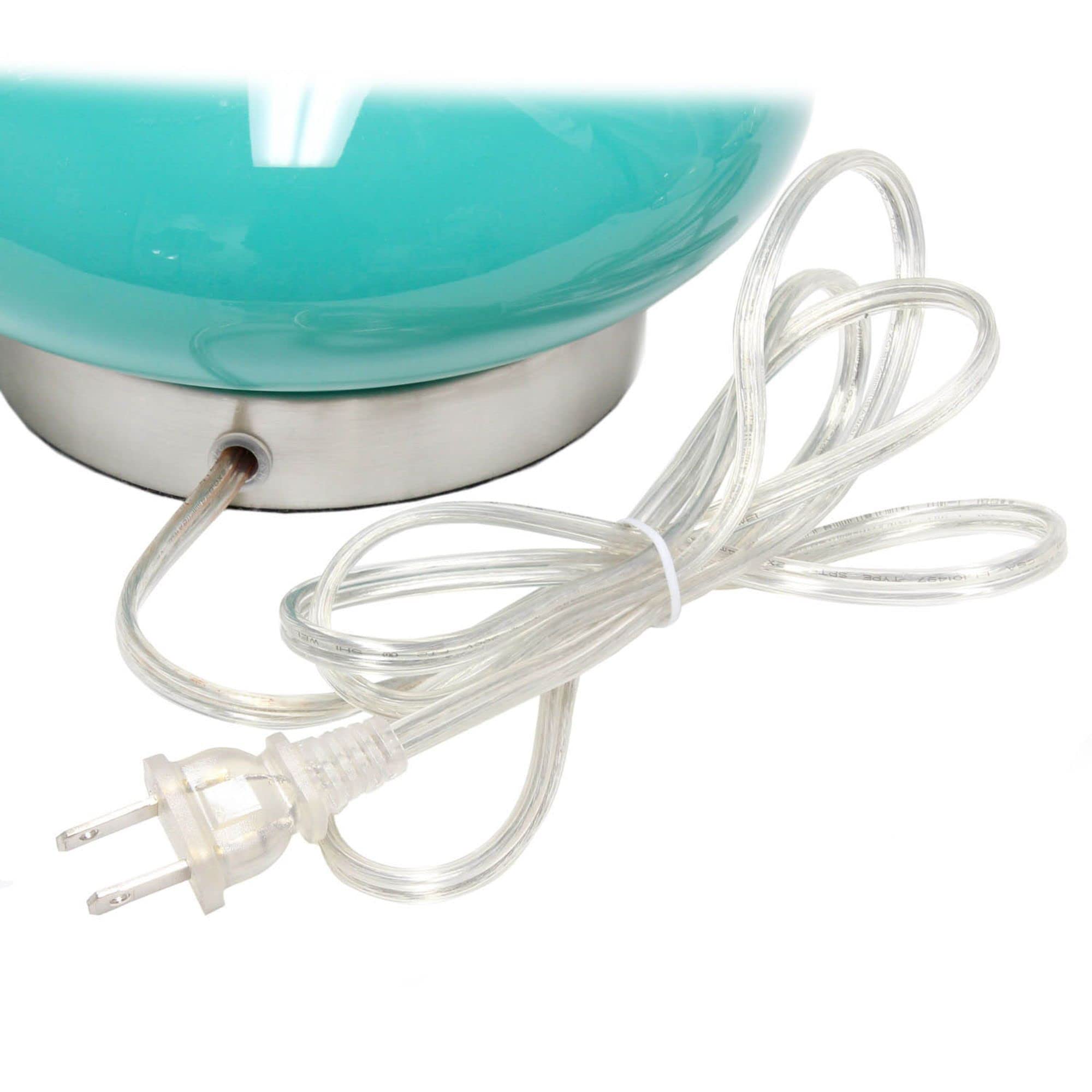 Lalia Home Contemporary Glass Dollop Table Lamp With White Fabric Shade - Teal