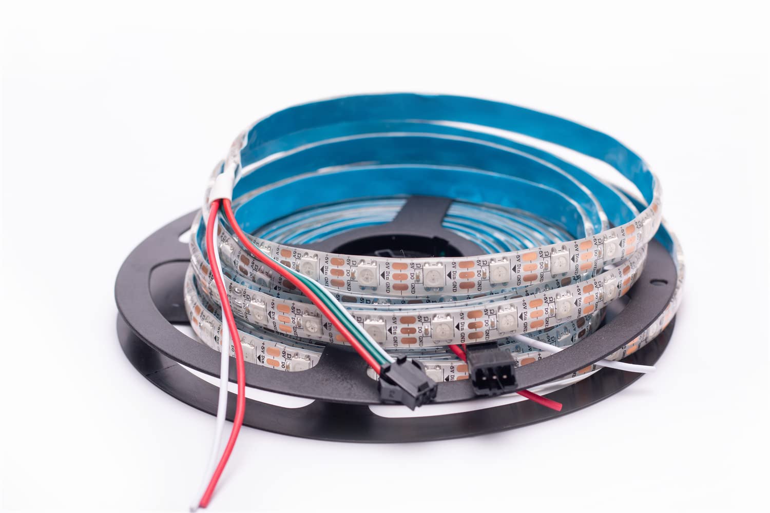 Svfishkk Ws2812B Led Strip Smd 5050 Individual Addressable 60Pixels/M 300Pixels Rgb Pixel Strip Full Color Led Strip Waterproof Dc5V (16.4Ft 300Led Waterproof Ip65, White Pcb)