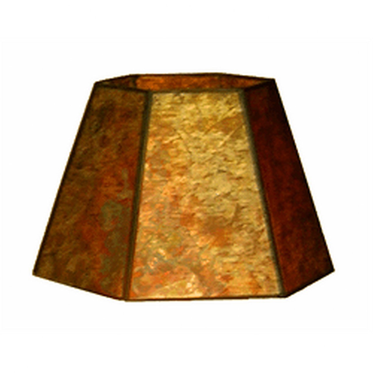 Upgradelights 12 Inch Uno Down Bridge Mica Lamp Shade Replacement, Amber Porcelain & Metal, Model 12micauno