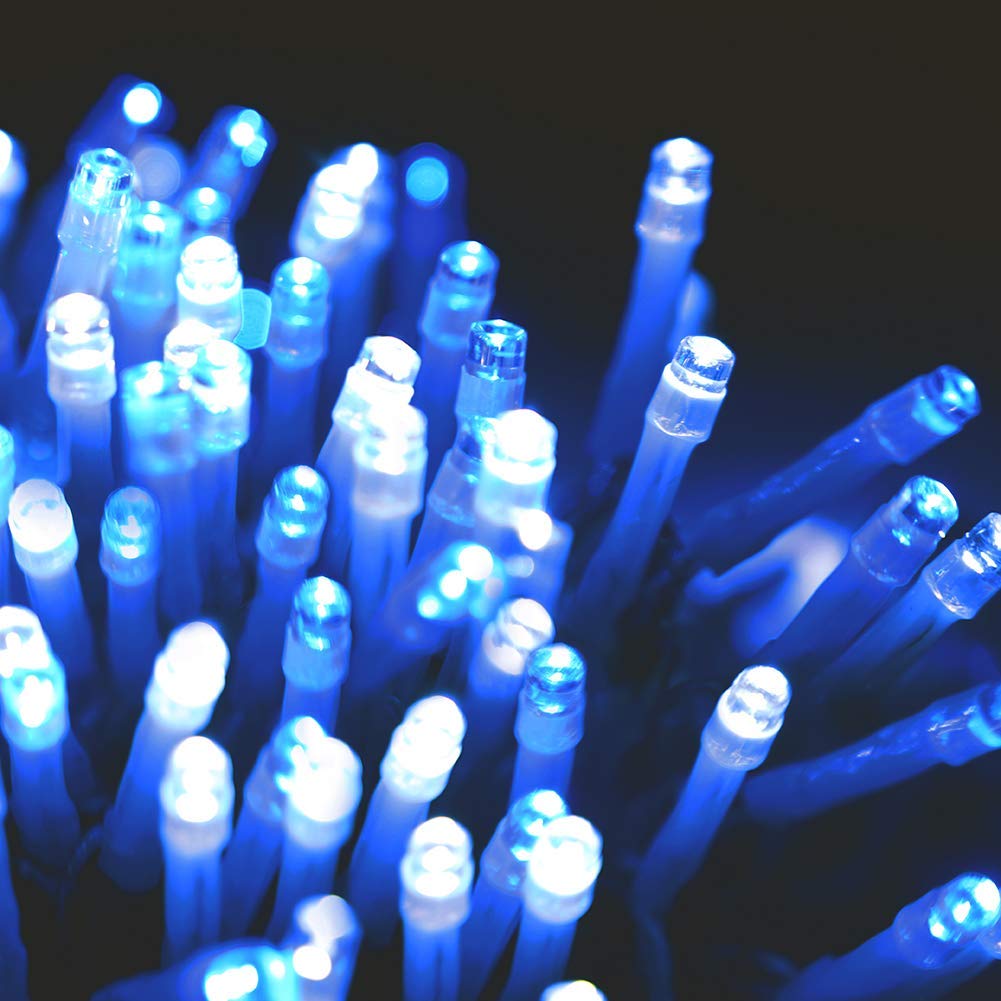 MYGOTO 33FT String Lights Waterproof Fairy Lights 100 LEDs 8 Modes Cool White+Blue Model BX