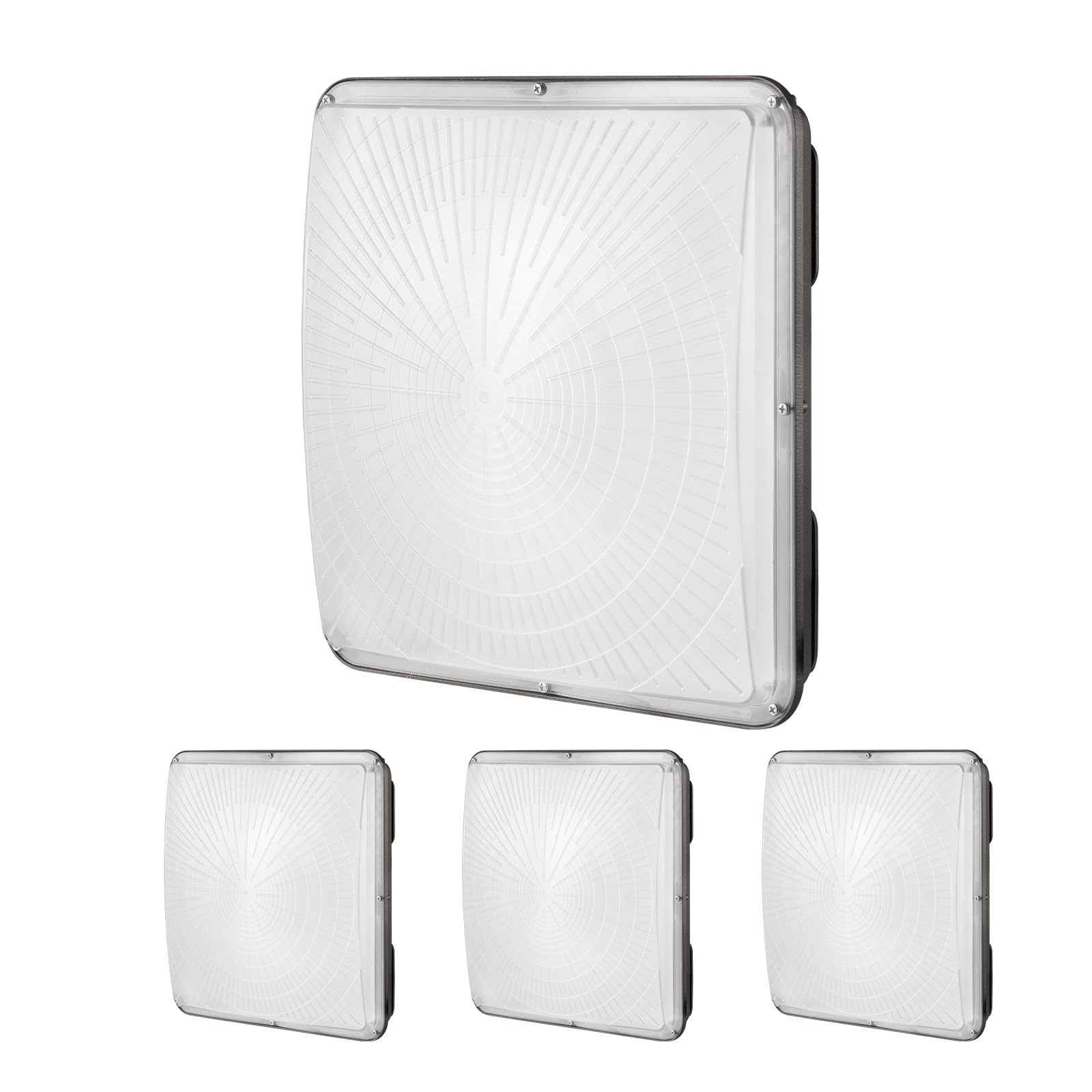 VEVOR 4 Pack LED Canopy Lights, 150W, 16500LM 5000K Daylight Commercial Industrial Outdoor Canopy Lights, 12.4&quot;x12.4&quot; Surface Mount Ceiling Lighting for Gas Station Warehouse Garage Street Shop, IP65