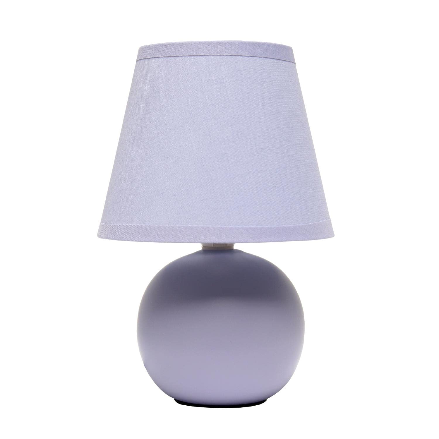 Creekwood Home Purple 8.66&quot; Ceramic Orb Base Bedside Table Lamp With Drum Shade