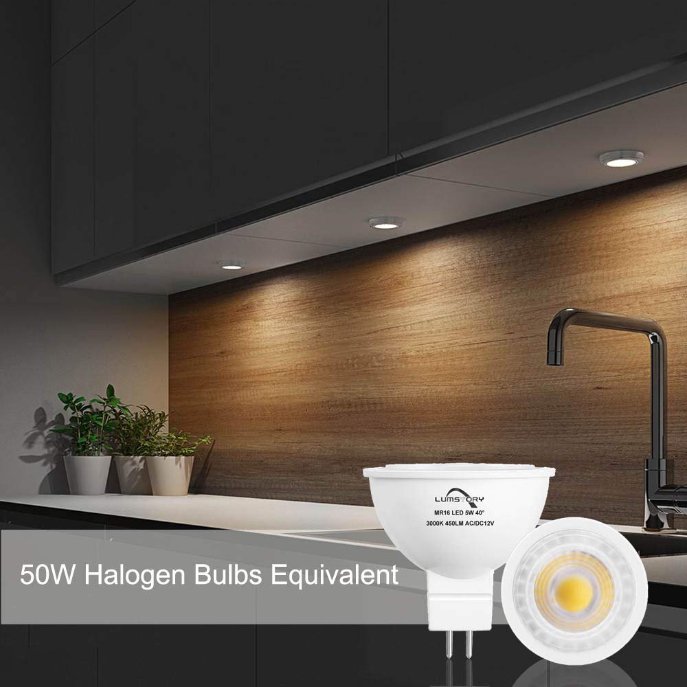 Lumstory Mr16 Led 12V 5W Warm White Bulb 450Lm 40° Flood Beam - 10-Pack Hal