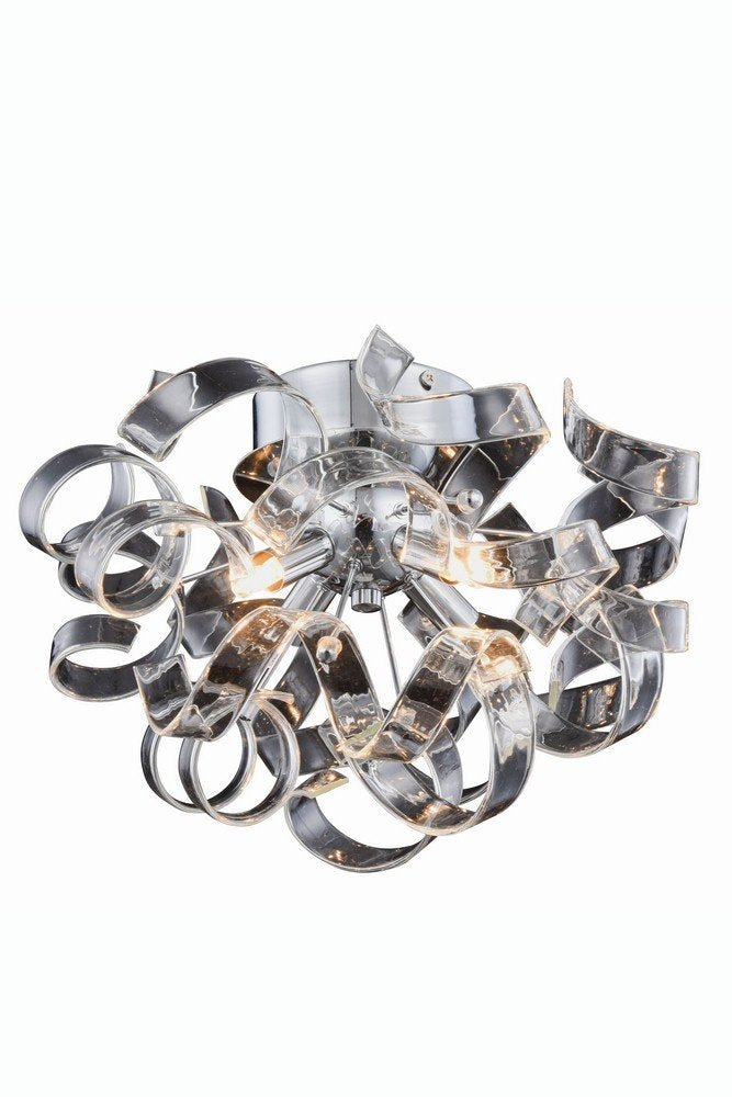 Elegant Lighting 2104F14C Ritz Collection Flush Mount D14&quot; H11&quot; 4-Light