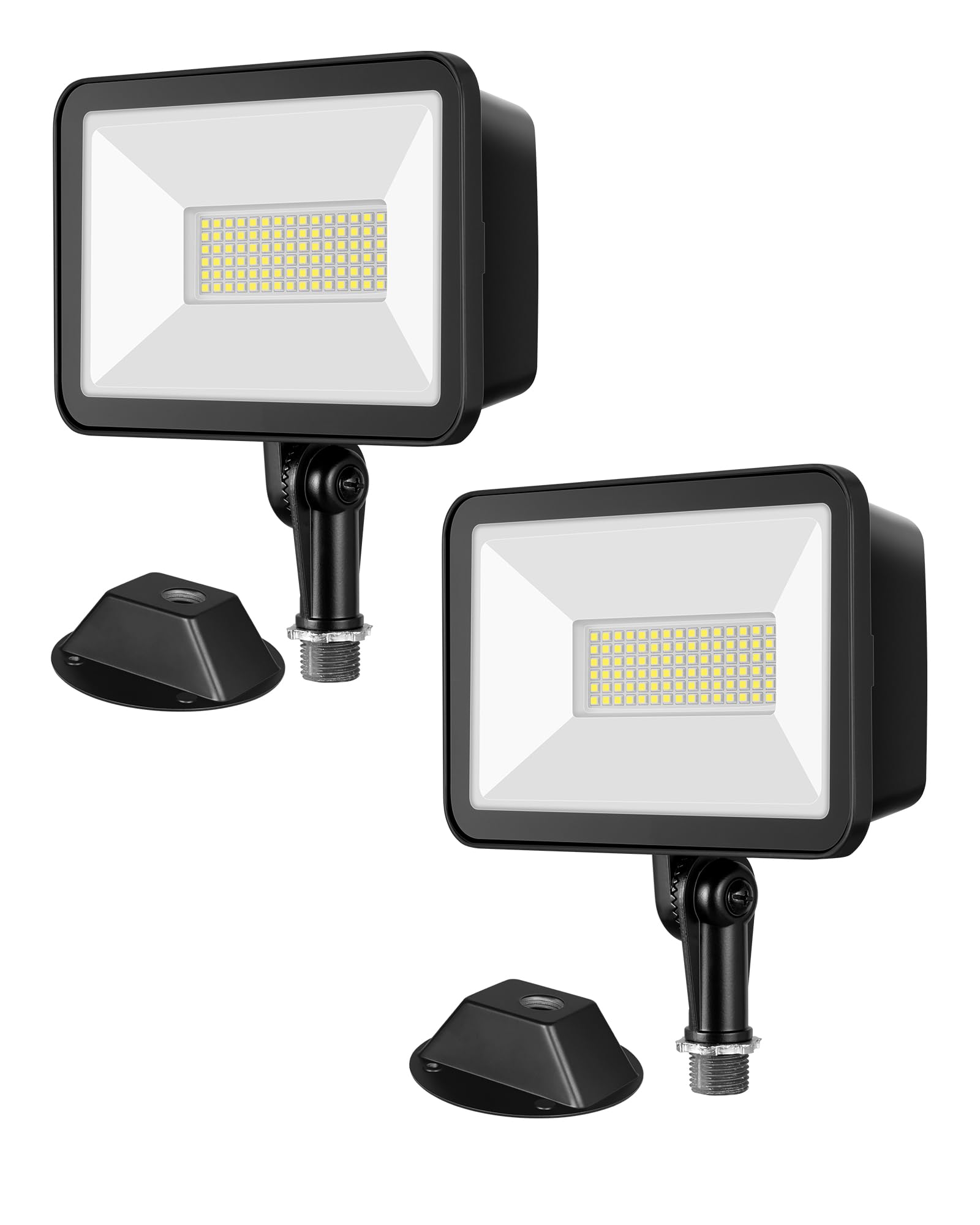 EDISHINE 10000LM LED Flood Light, 2 Pack 73W Outdoor Security Light, 5000K Daylight White, IP65 Waterproof Flood Lights for Gara